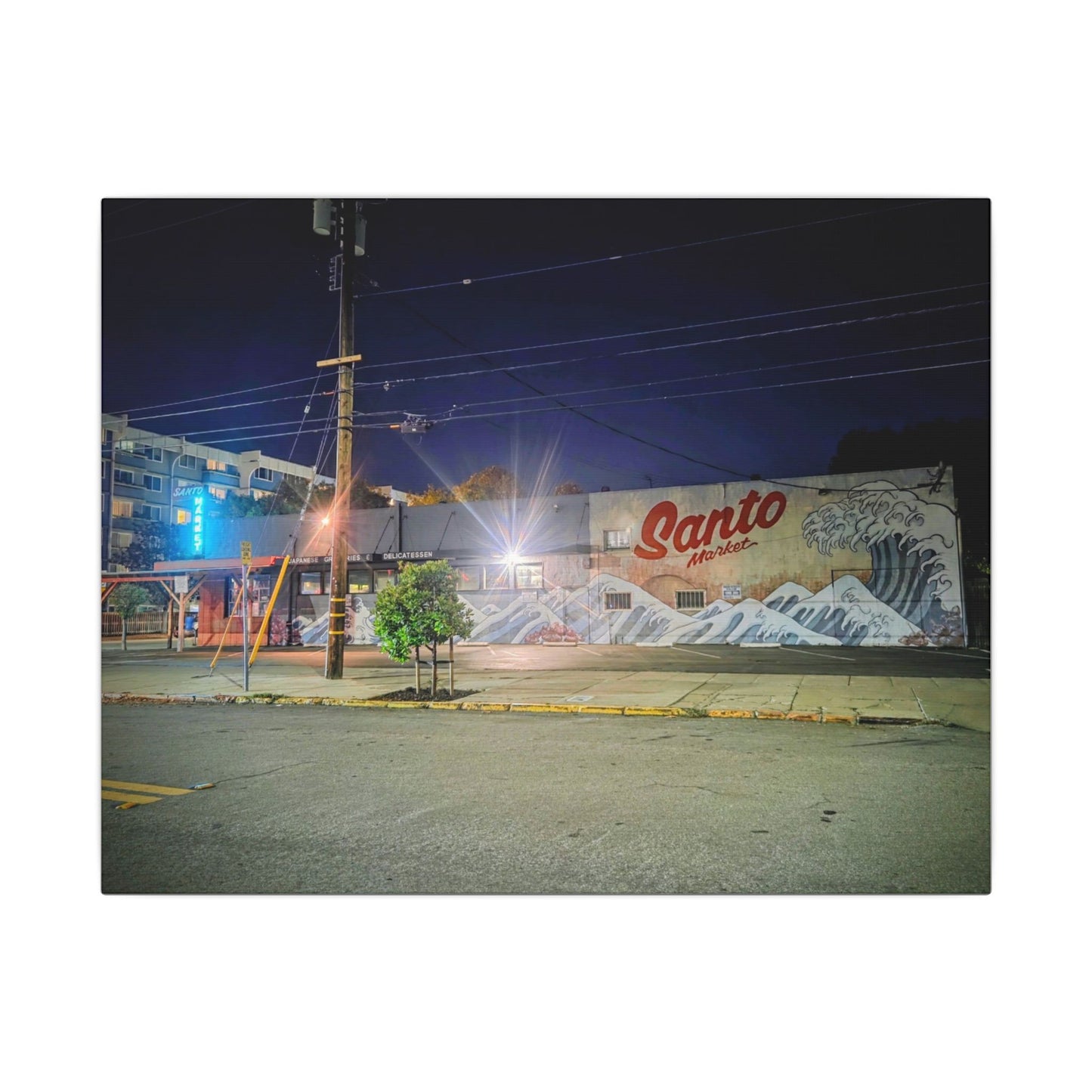 Santo Market Mural (7th&taylor)— Nighttime Urban Wall Art
