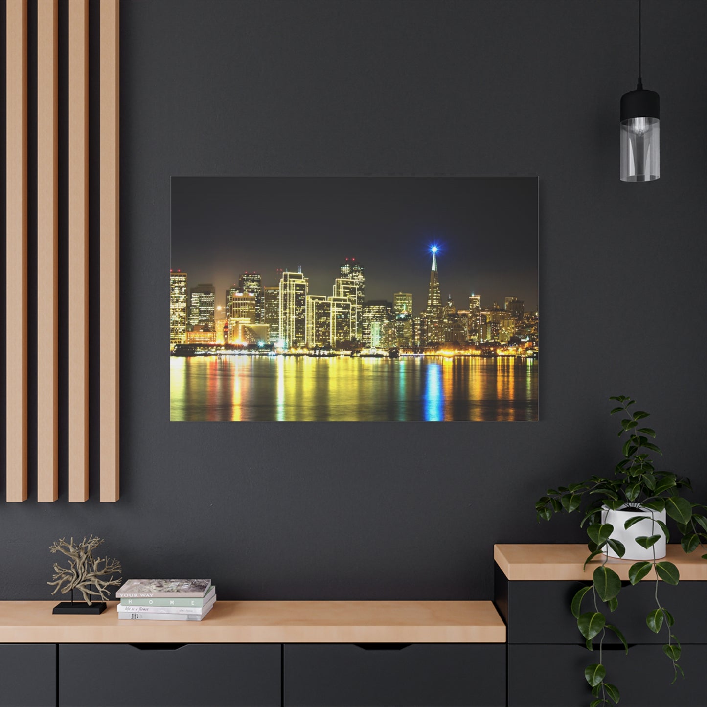 San Francisco Night Skyline Matte Canvas Print — Stretched 1.25"