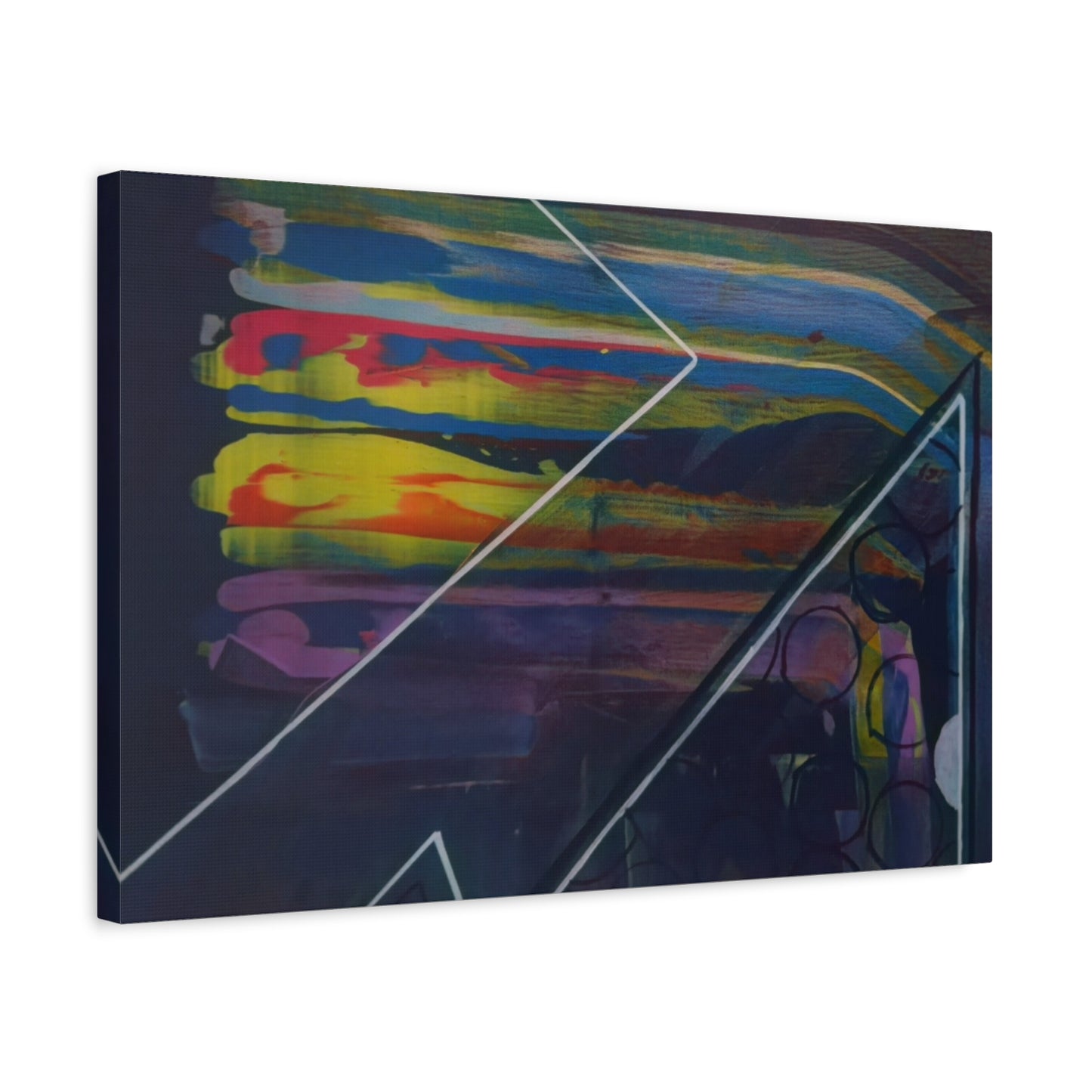 Abstract Geometric Canvas Art - 2025 astronomy – Colorful Drip Triangle Stretched Canvas