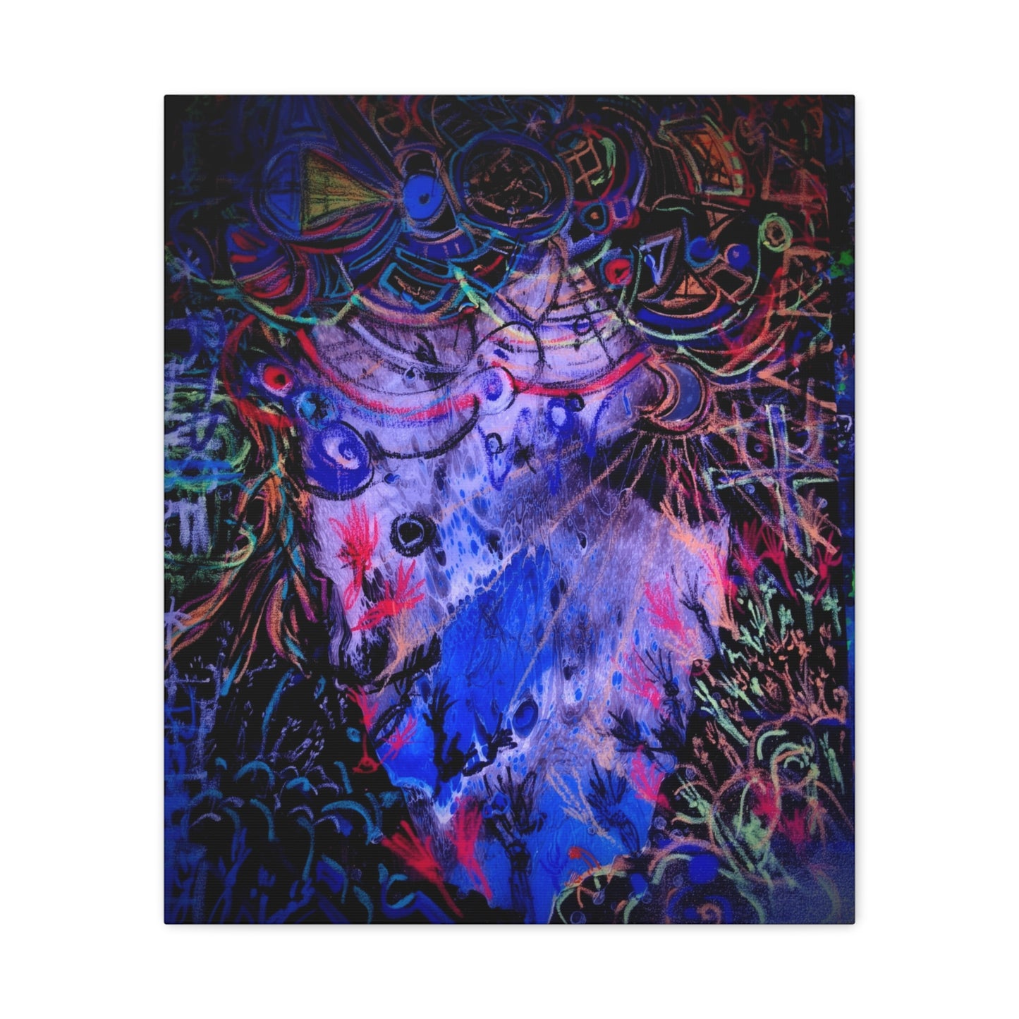 soul_extractions - Abstract Neon Canvas Art - Vibrant Psychedelic Wall Decor