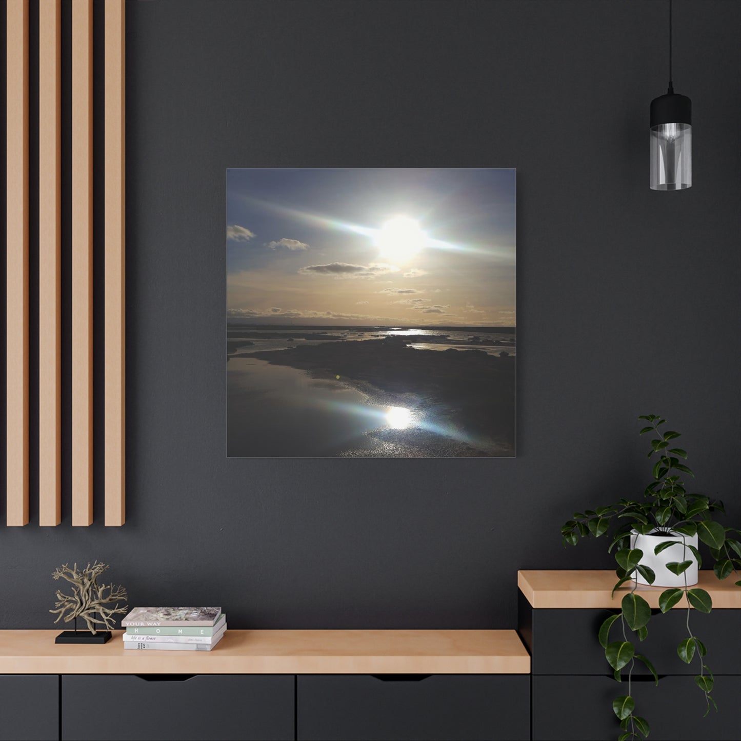 Sunlit Coastal Reflection (don edwards preserve)Canvas Print — Matte Stretched Wall Art
