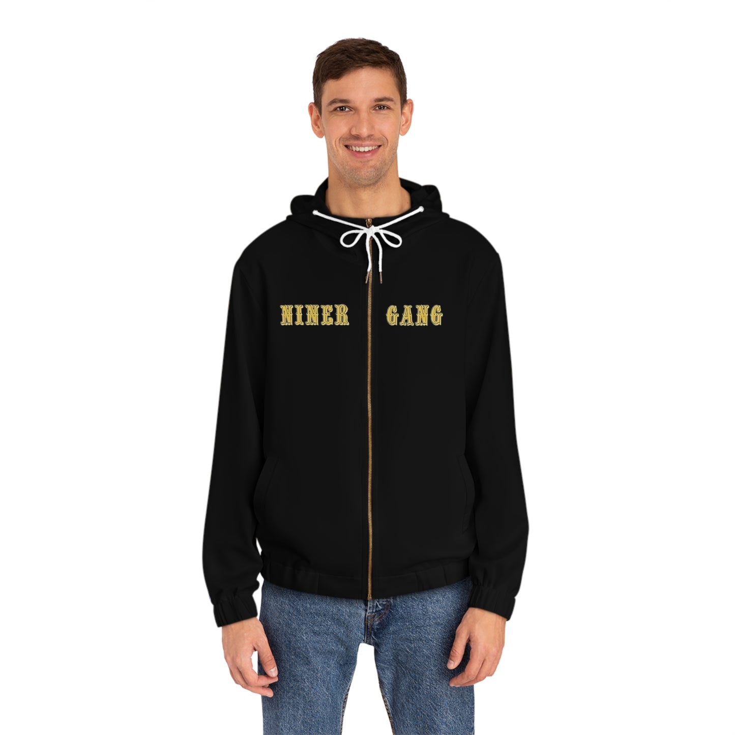 Men's "Niner Gang" Full-Zip Hoodie — SF Gold Logo