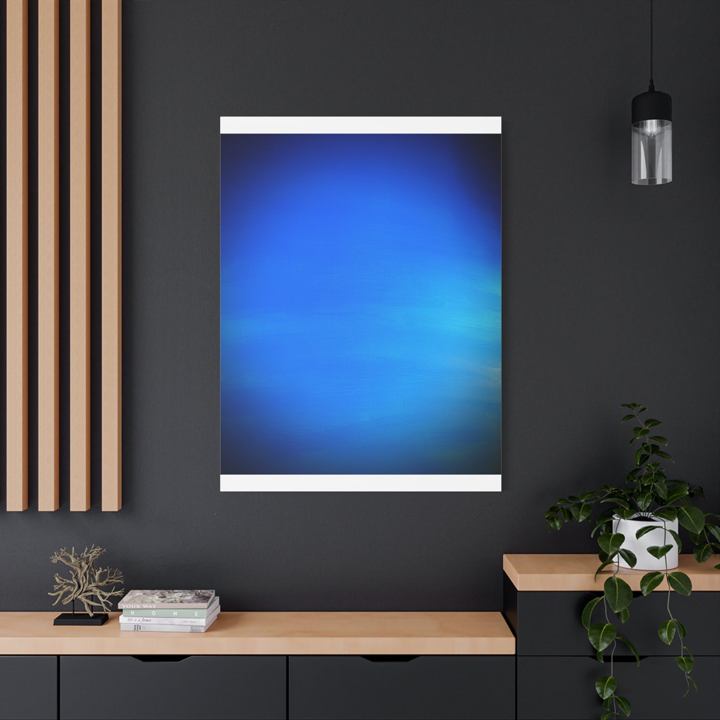 Blue Burst - Gradient Matte Canvas Print — Abstract Ocean Wall Art, Stretched 1.25"