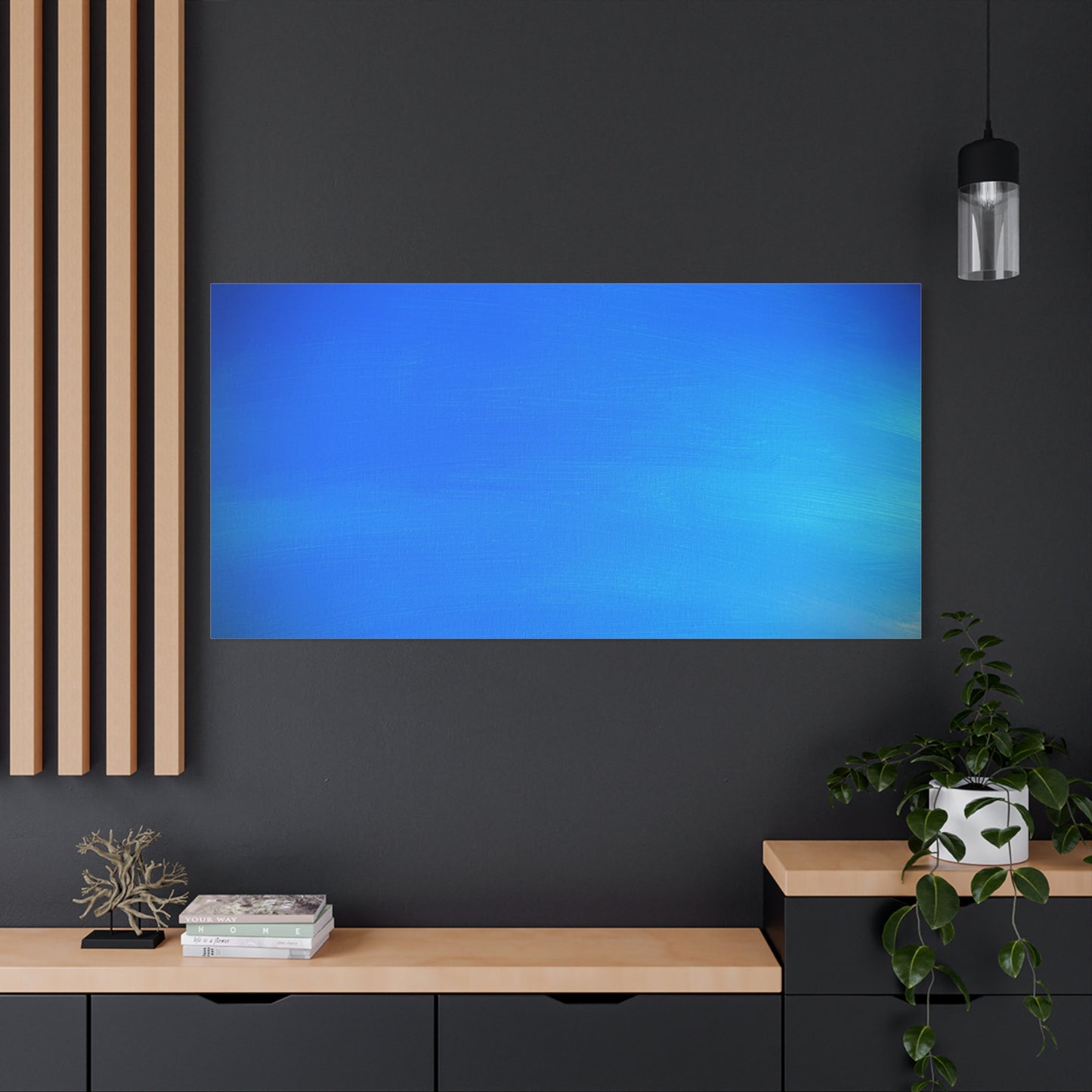 Blue Burst - Gradient Matte Canvas Print — Abstract Ocean Wall Art, Stretched 1.25"