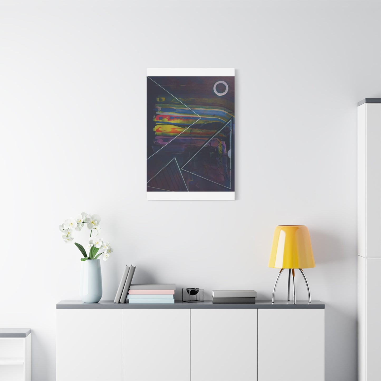 Abstract Geometric Canvas Art - 2025 astronomy – Colorful Drip Triangle Stretched Canvas
