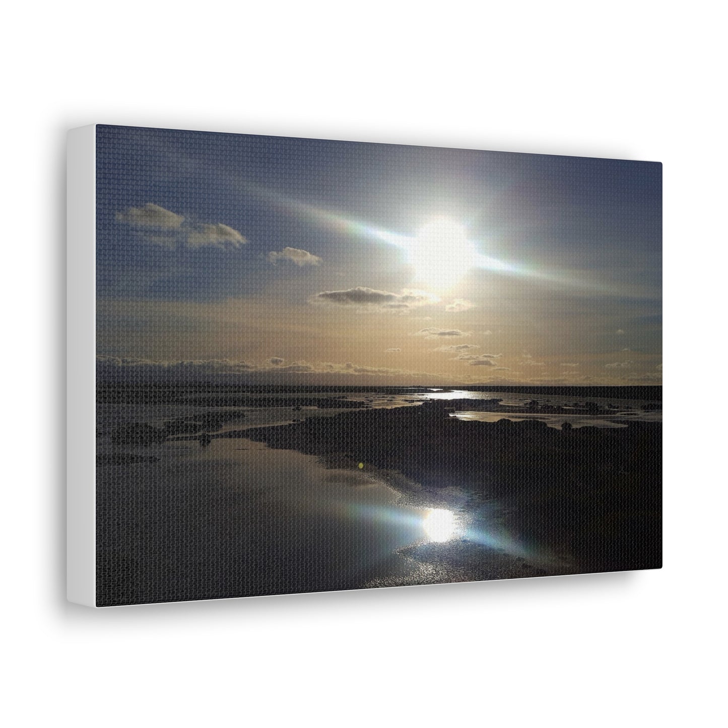 Don Edwards wildlife preserve - Reflection Canvas Wall Art — Coastal Landscape Print