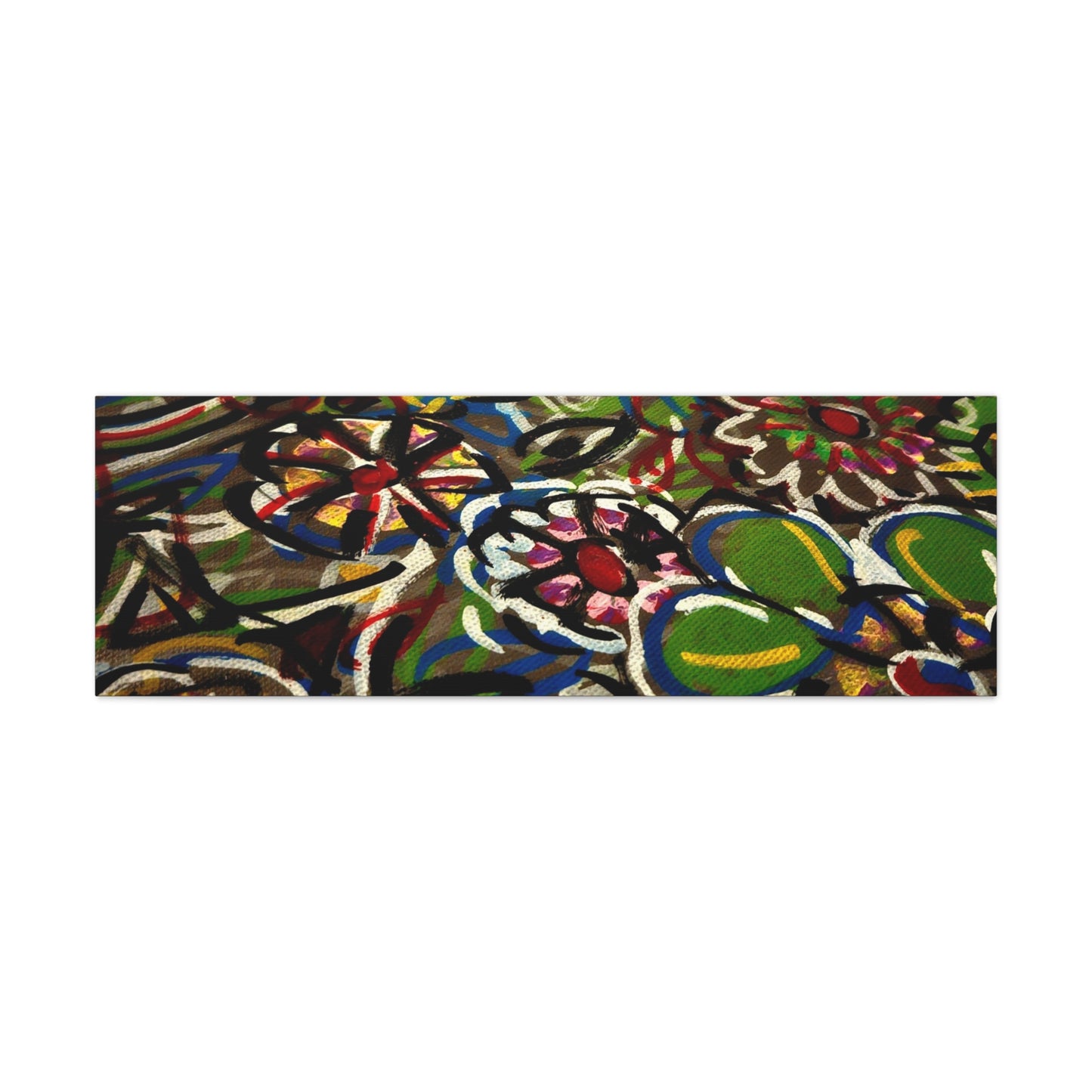 Urban_Gardening - Abstract Floral Canvas Print — Colorful Street-Art Style Stretched Wall Art