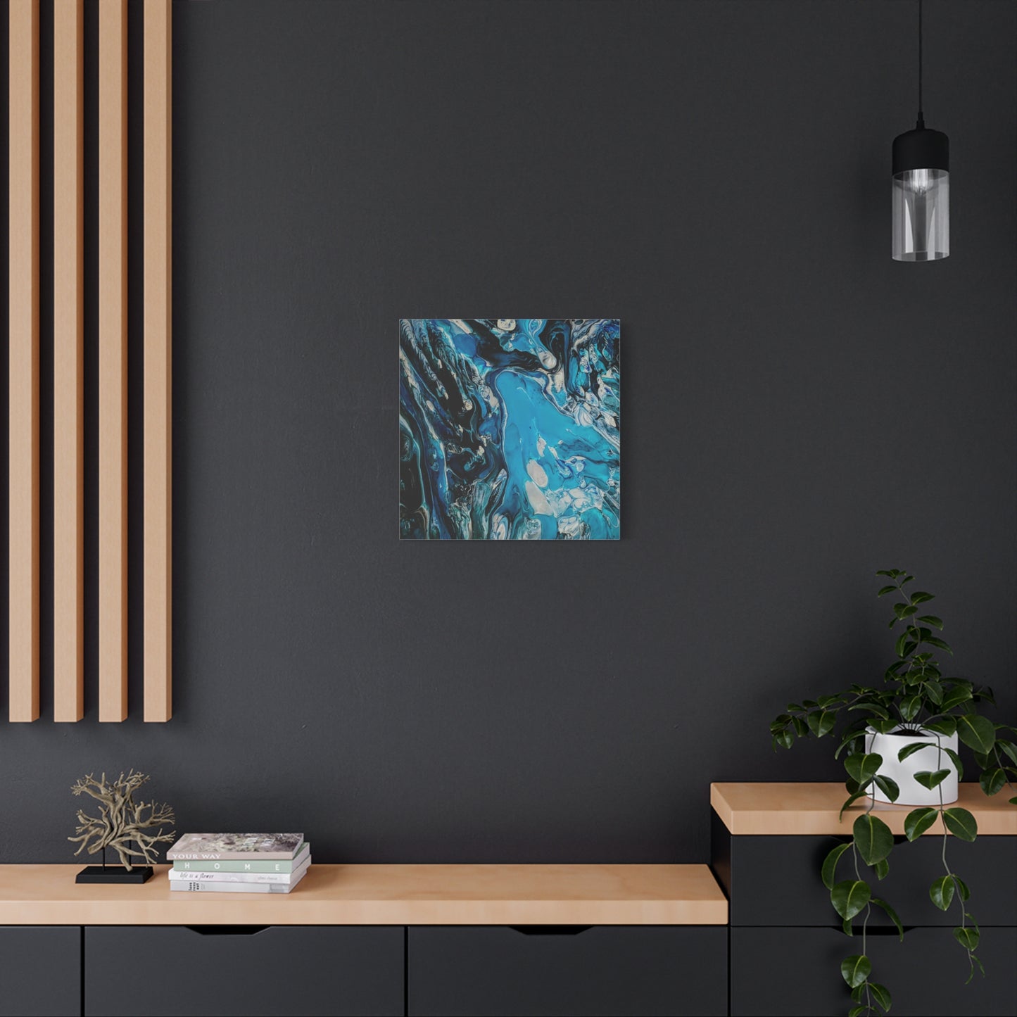 Blue Ocean Abstract Matte Canvas Print — Stretched Wall Art