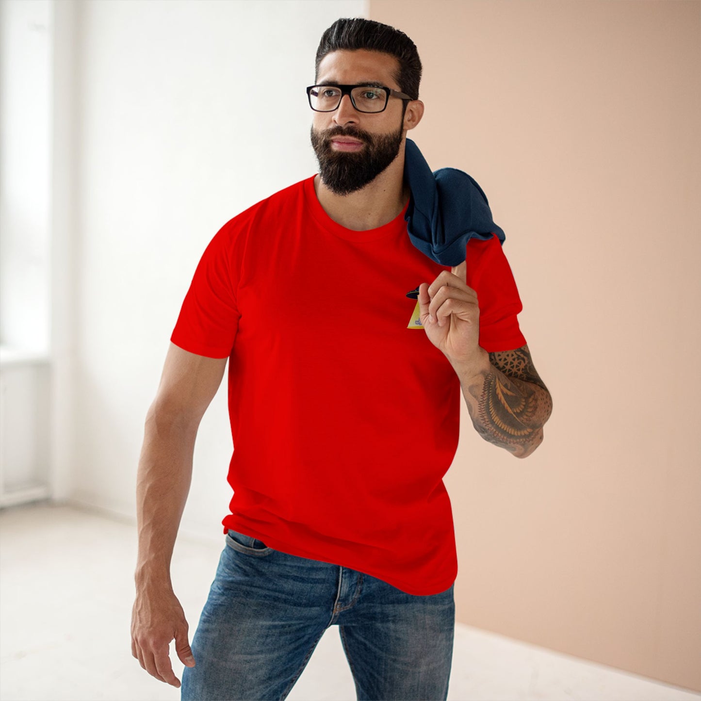 UFO Chest Pocket Tee — Retro Rocket Back Graphic Shirt