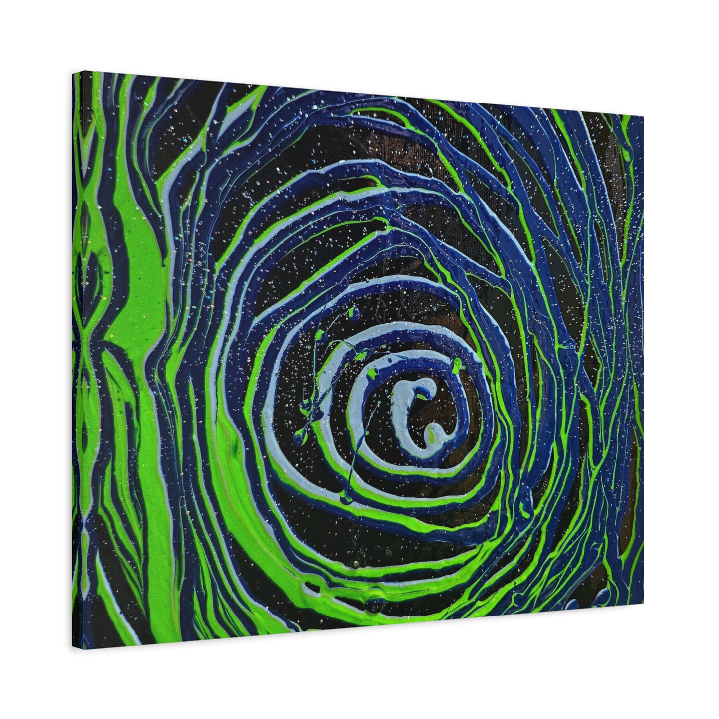 Abstract Green Swirl Matte Canvas Art — Stretched 1.25" Wall Décor