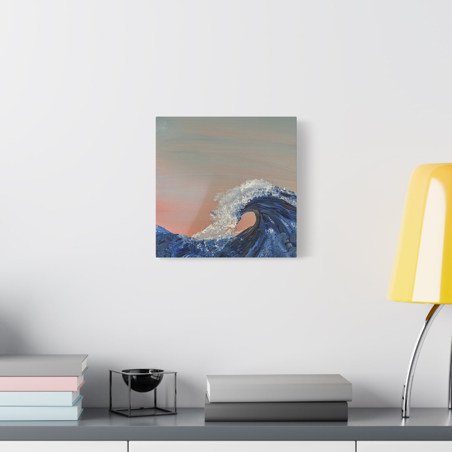 California_Coast - Ocean Wave Canvas Art — Blue Wave Seascape Matte Stretched Canvas