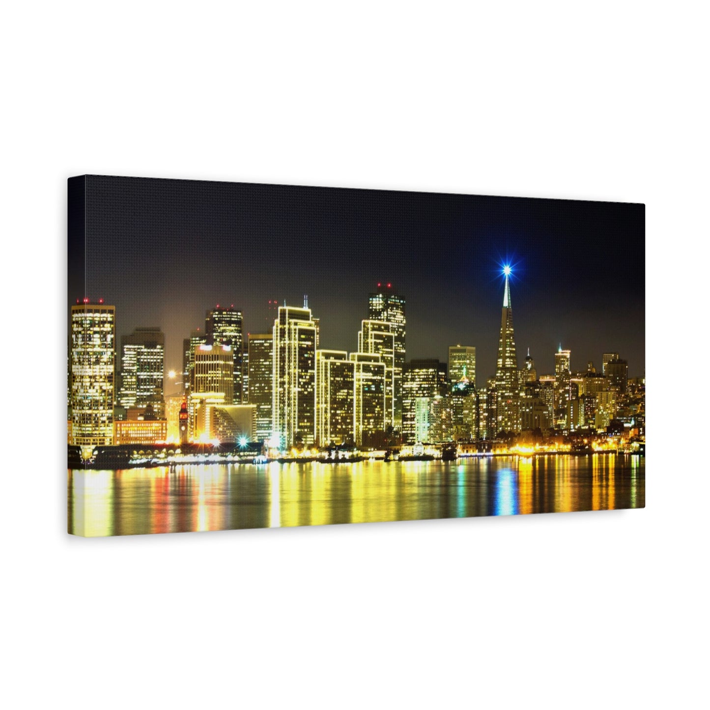 San Francisco Night Skyline Matte Canvas Print — Stretched 1.25"