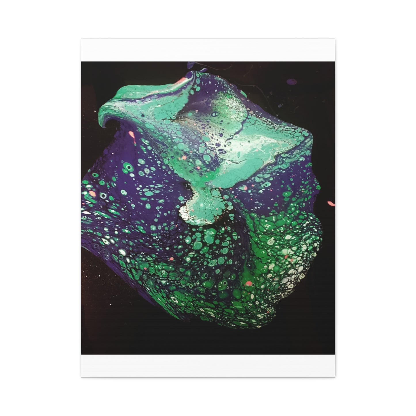 Abstract Green & Teal Fluid Art Canvas Print - Matte Stretched Wall Art