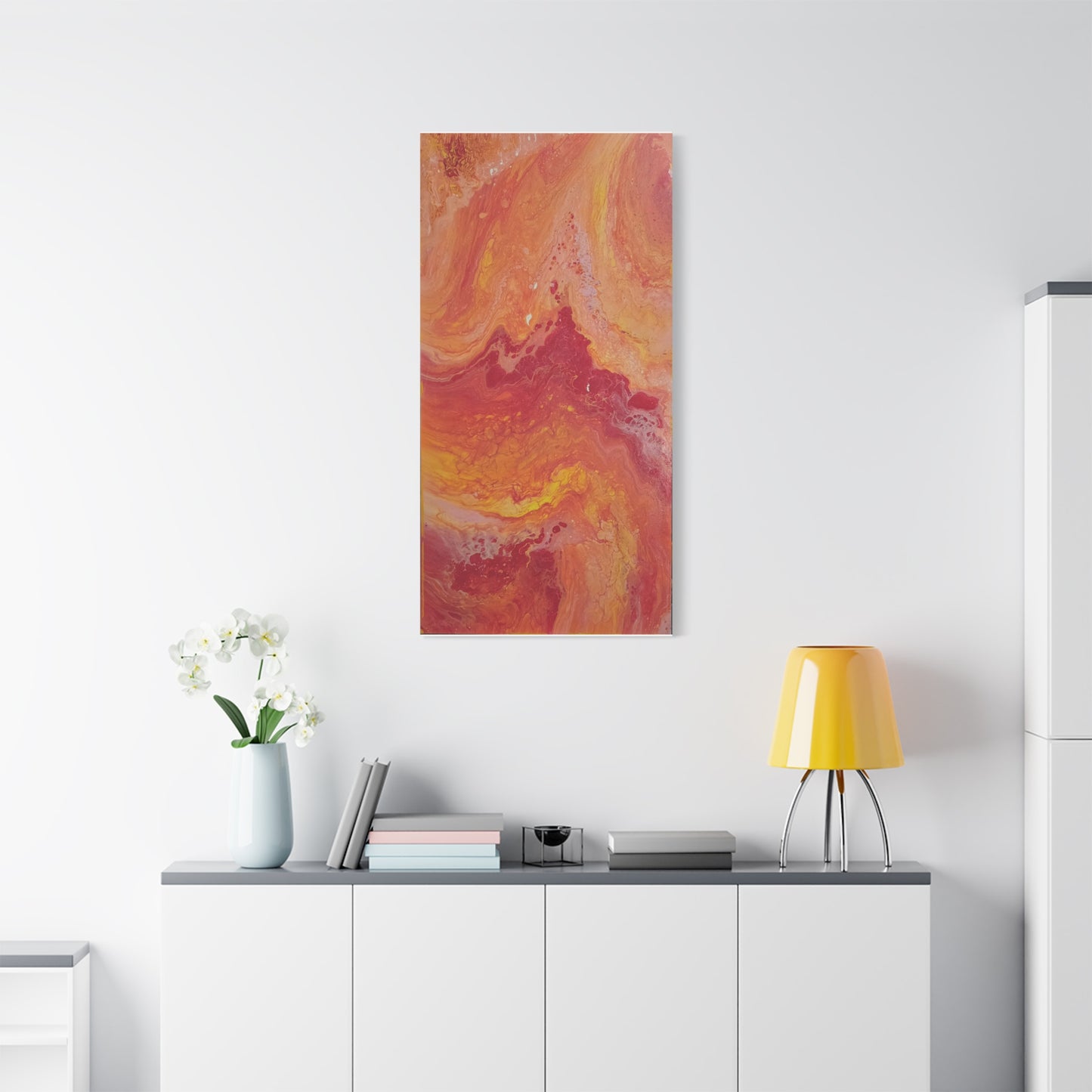 Abstract Pepto Popured - Sunset Swirl Matte Canvas Art - Stretched 1.25"