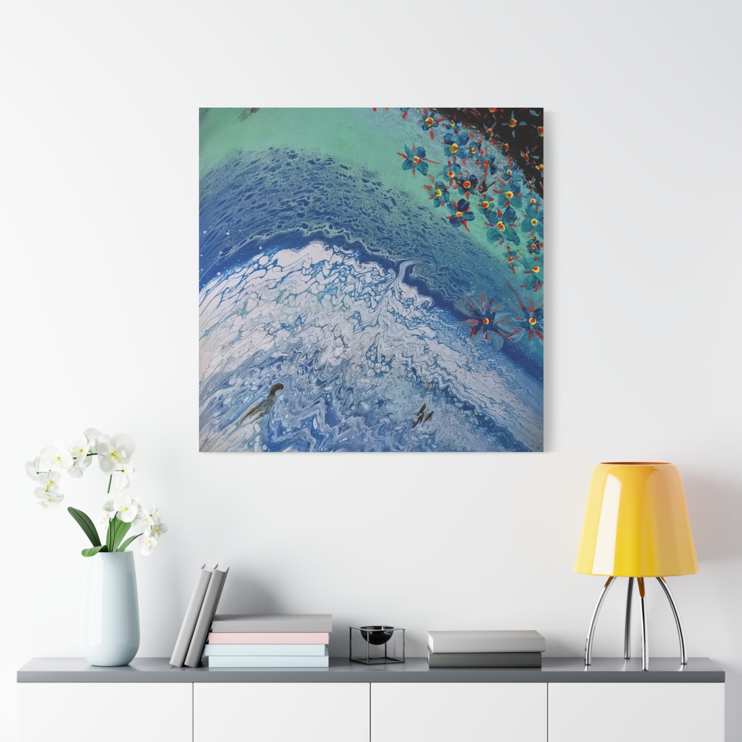 floetrol&flowers - Abstract Matte Canvas Print — Floral Accents Stretched Wall Art