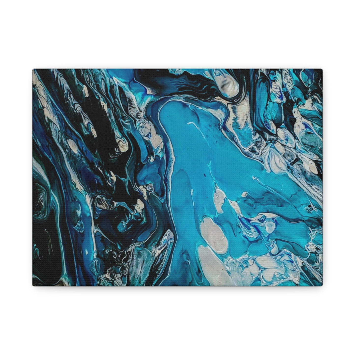 Blue Ocean Abstract Matte Canvas Print — Stretched Wall Art