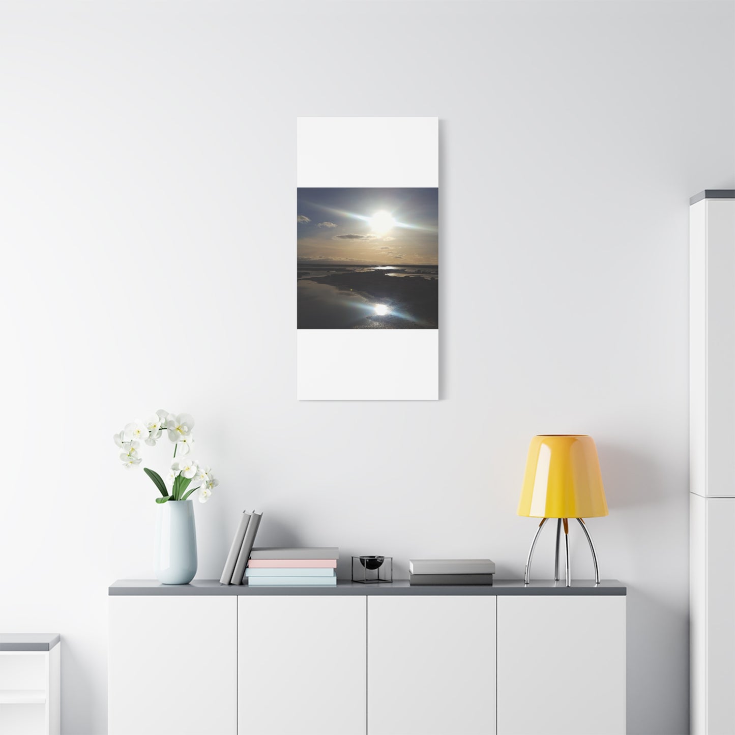 Sunlit Coastal Reflection (don edwards preserve)Canvas Print — Matte Stretched Wall Art