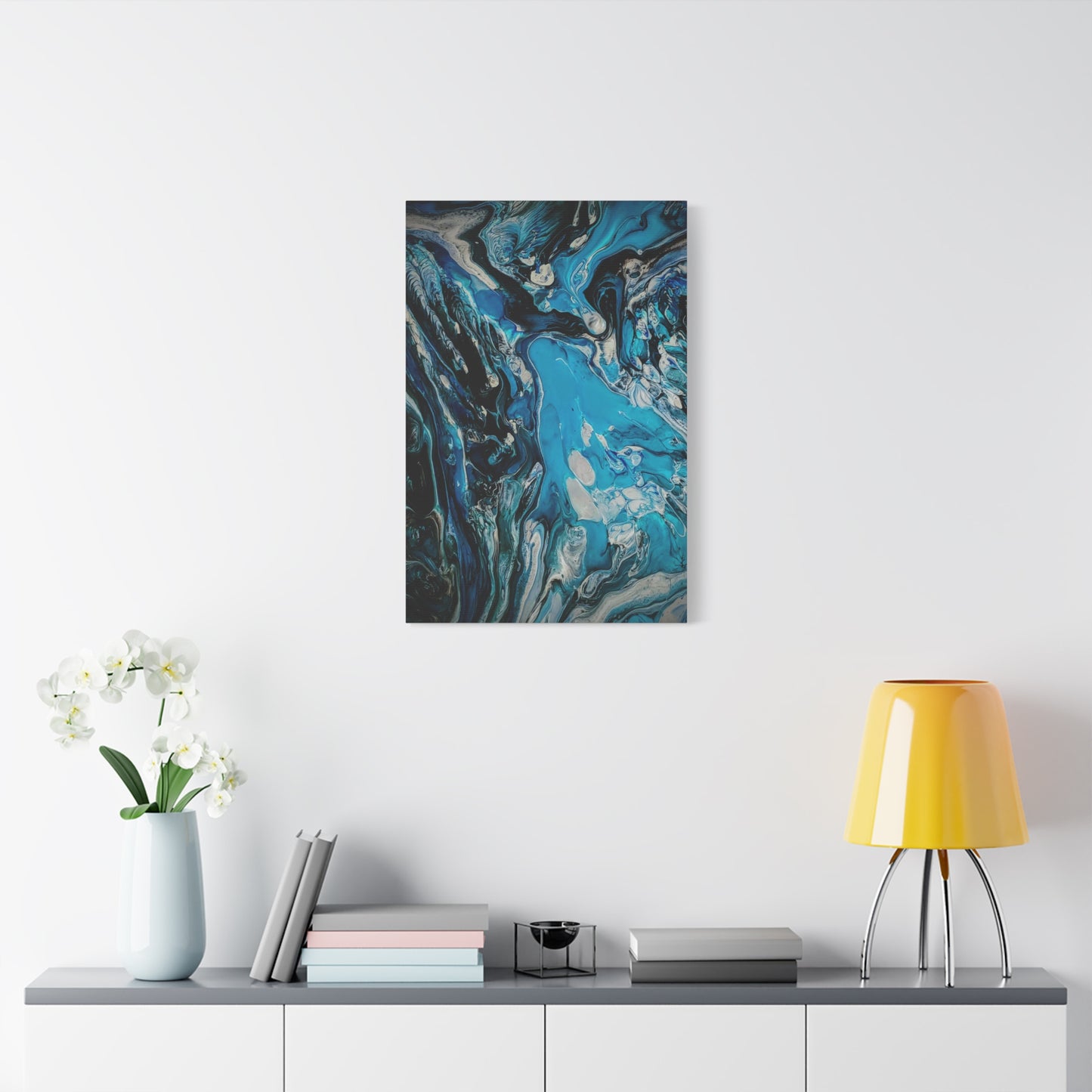 Blue Ocean Abstract Matte Canvas Print — Stretched Wall Art