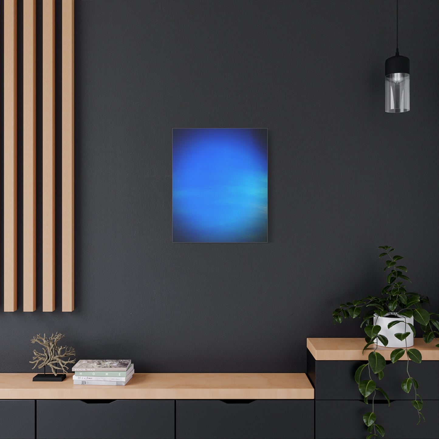 Blue Burst - Gradient Matte Canvas Print — Abstract Ocean Wall Art, Stretched 1.25"