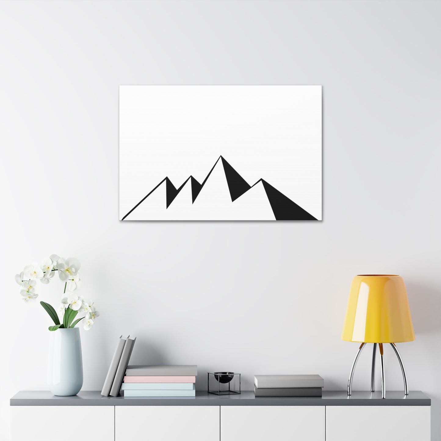mountains001 - Modern Black Mountain Canvas Art