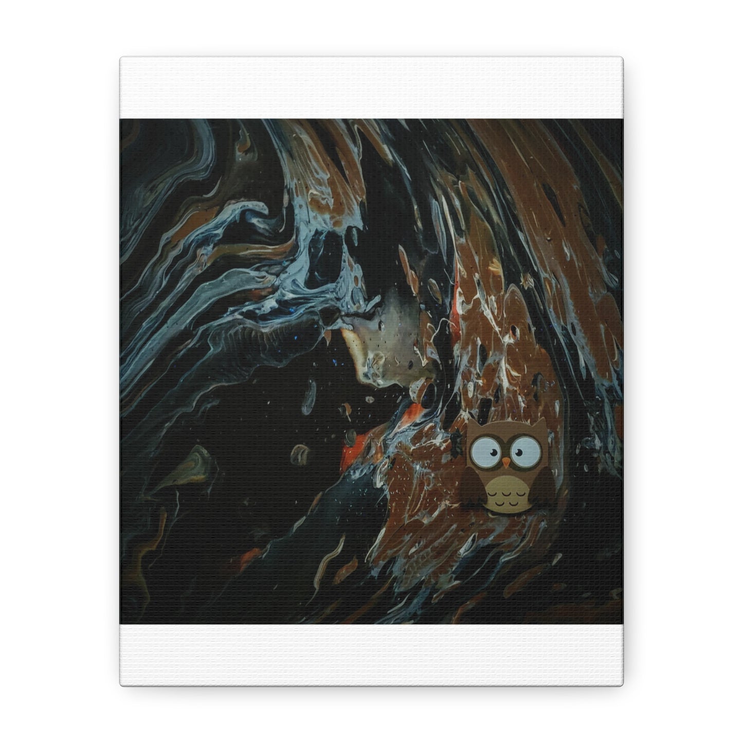 Abstract Swirl Owl Matte Canvas Print