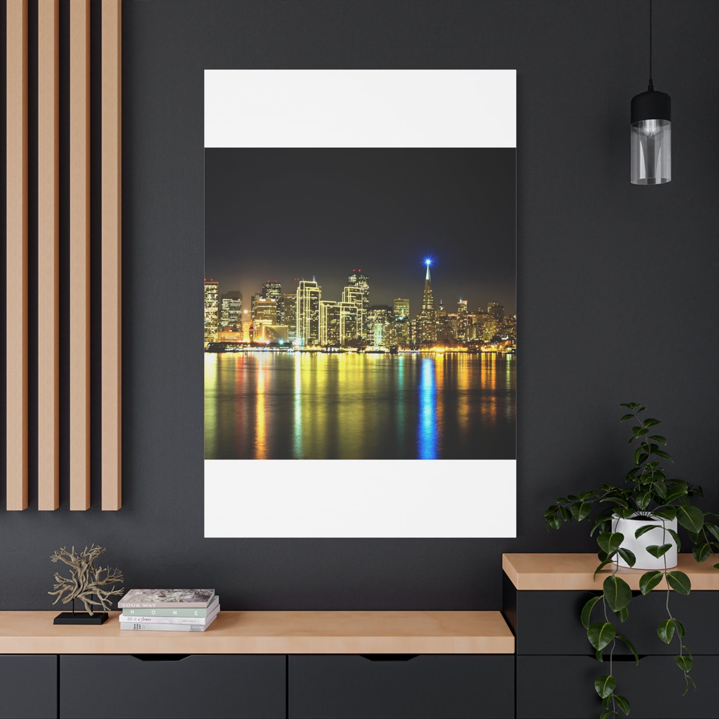 San Francisco Night Skyline Matte Canvas Print — Stretched 1.25"