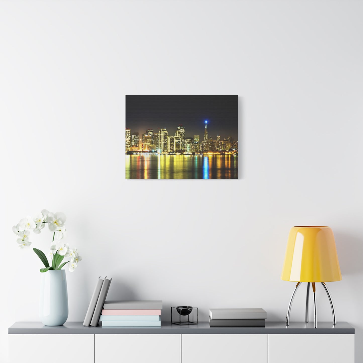 San Francisco Night Skyline Matte Canvas Print — Stretched 1.25"