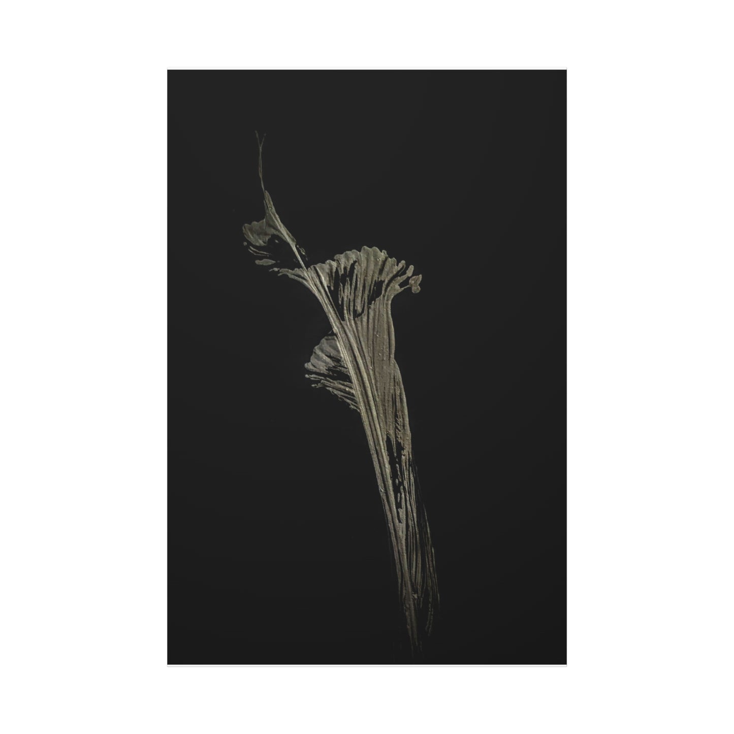 Calla Lilly - Minimalist Botanical Canvas Print — Monochrome Flower Art on Black Matte