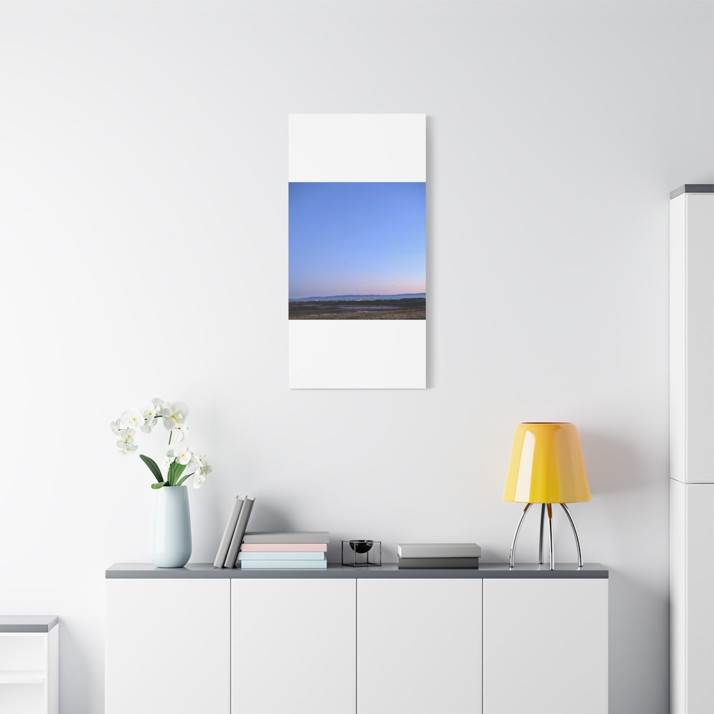 Serene Blue Horizon Matte Canvas Print — Stretched Wall Art
