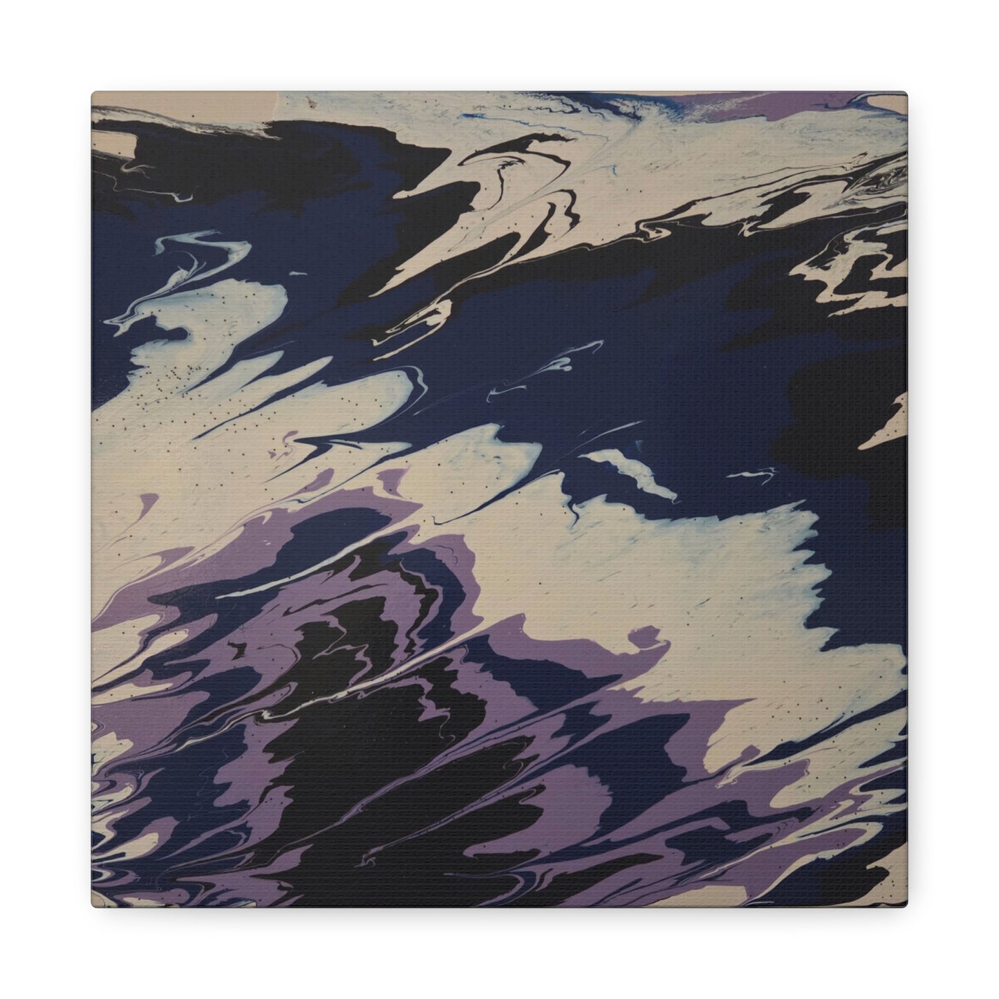 Abstract Navy & Lavender Wave Matte Stretched Canvas (1.25")