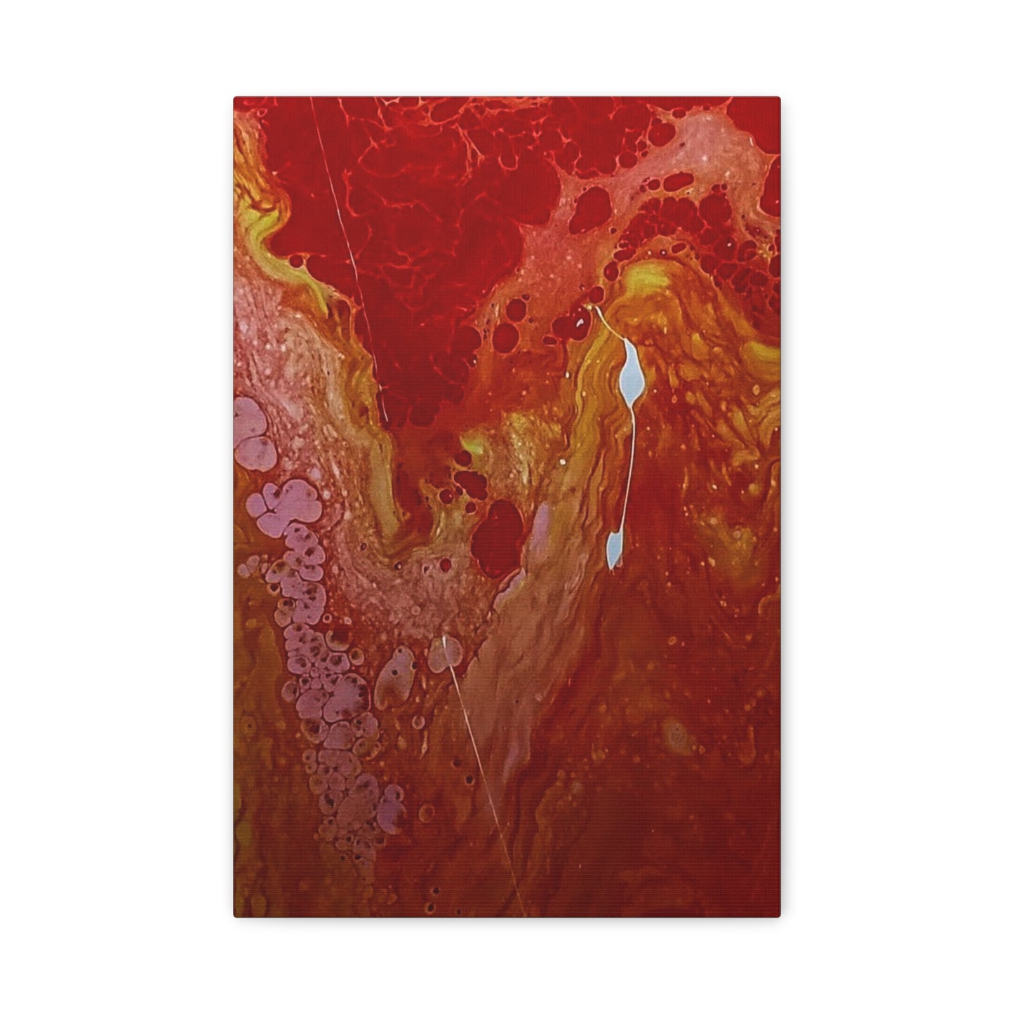 Abstract Red Fluid Art Canvas Print — Matte Stretched Wall Art