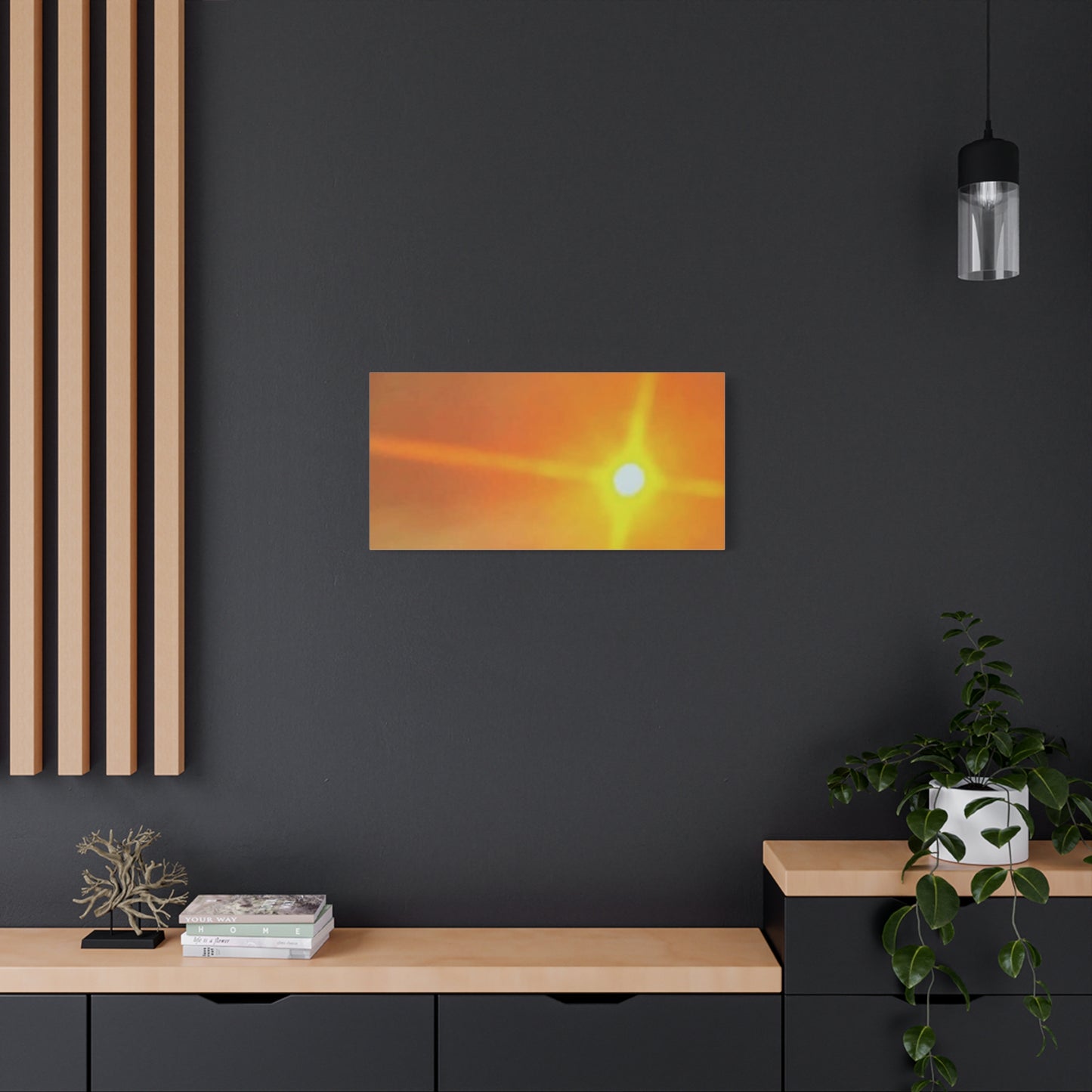 Sunburst Sunset Canvas Print — Warm Abstract Wall Art