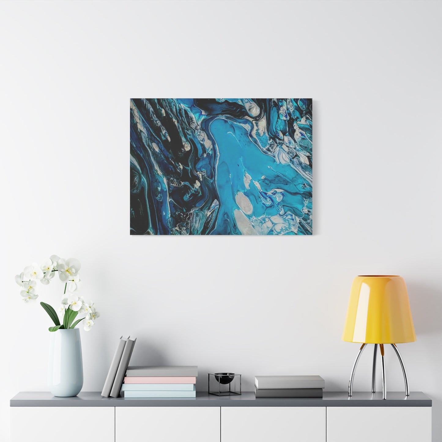 Blue Ocean Abstract Matte Canvas Print — Stretched Wall Art
