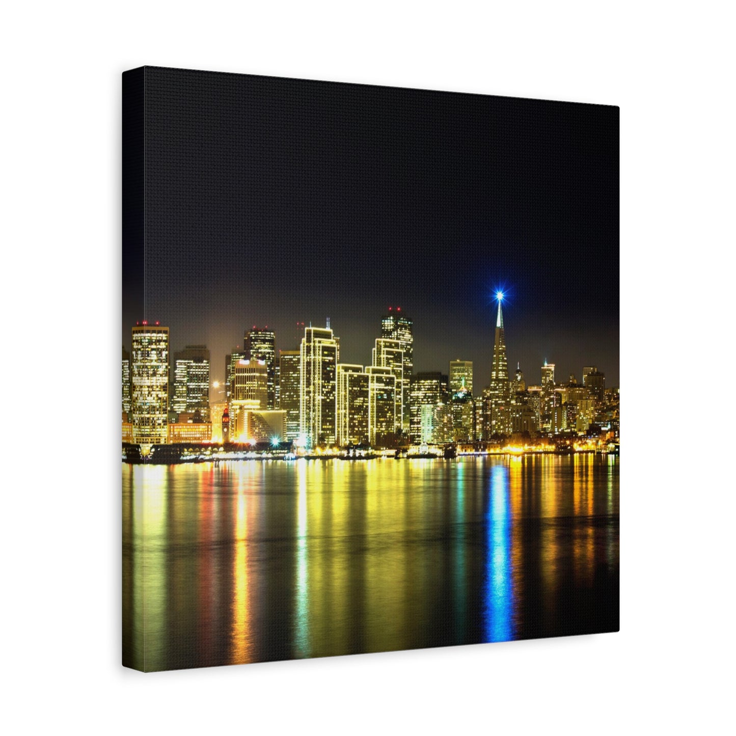 San Francisco Night Skyline Matte Canvas Print — Stretched 1.25"