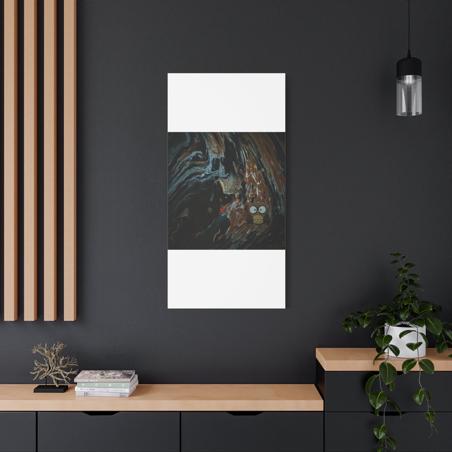 Abstract Swirl Owl Matte Canvas Print