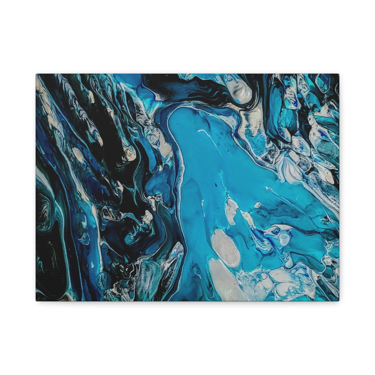 Blue Ocean Abstract Matte Canvas Print — Stretched Wall Art
