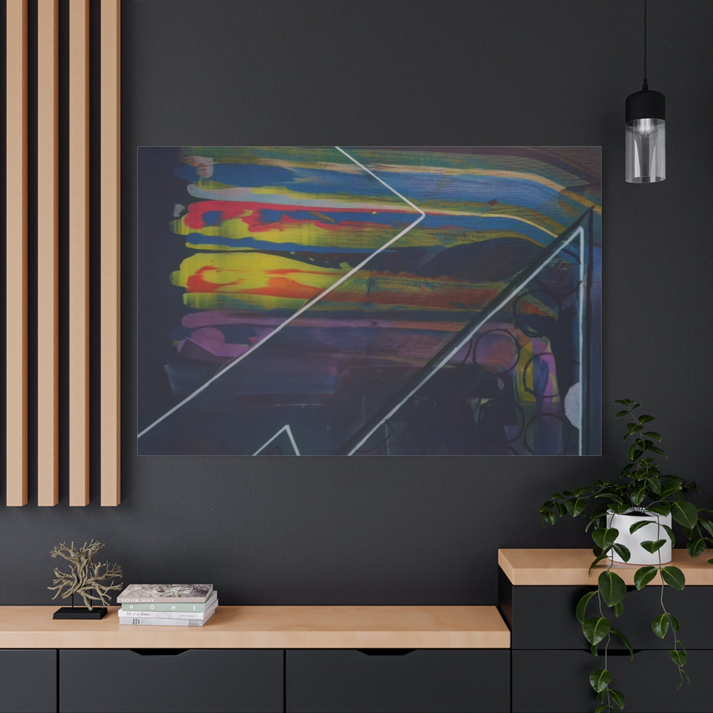 Abstract Geometric Canvas Art - 2025 astronomy – Colorful Drip Triangle Stretched Canvas