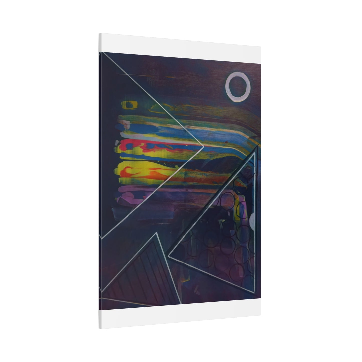 Abstract Geometric Canvas Art - 2025 astronomy – Colorful Drip Triangle Stretched Canvas