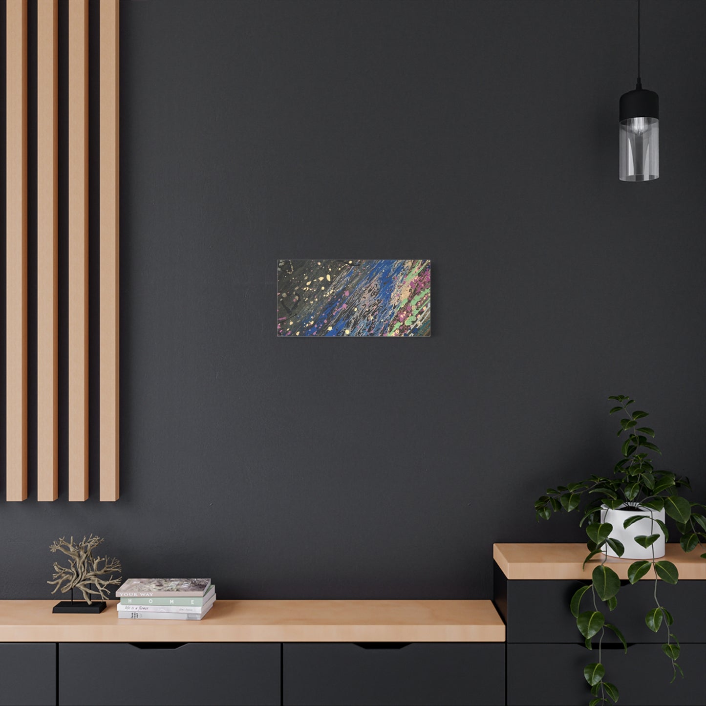 Abstract Splatter Matte Canvas Print — Colorful Fluid Art Wall Decor, Stretched 1.25"