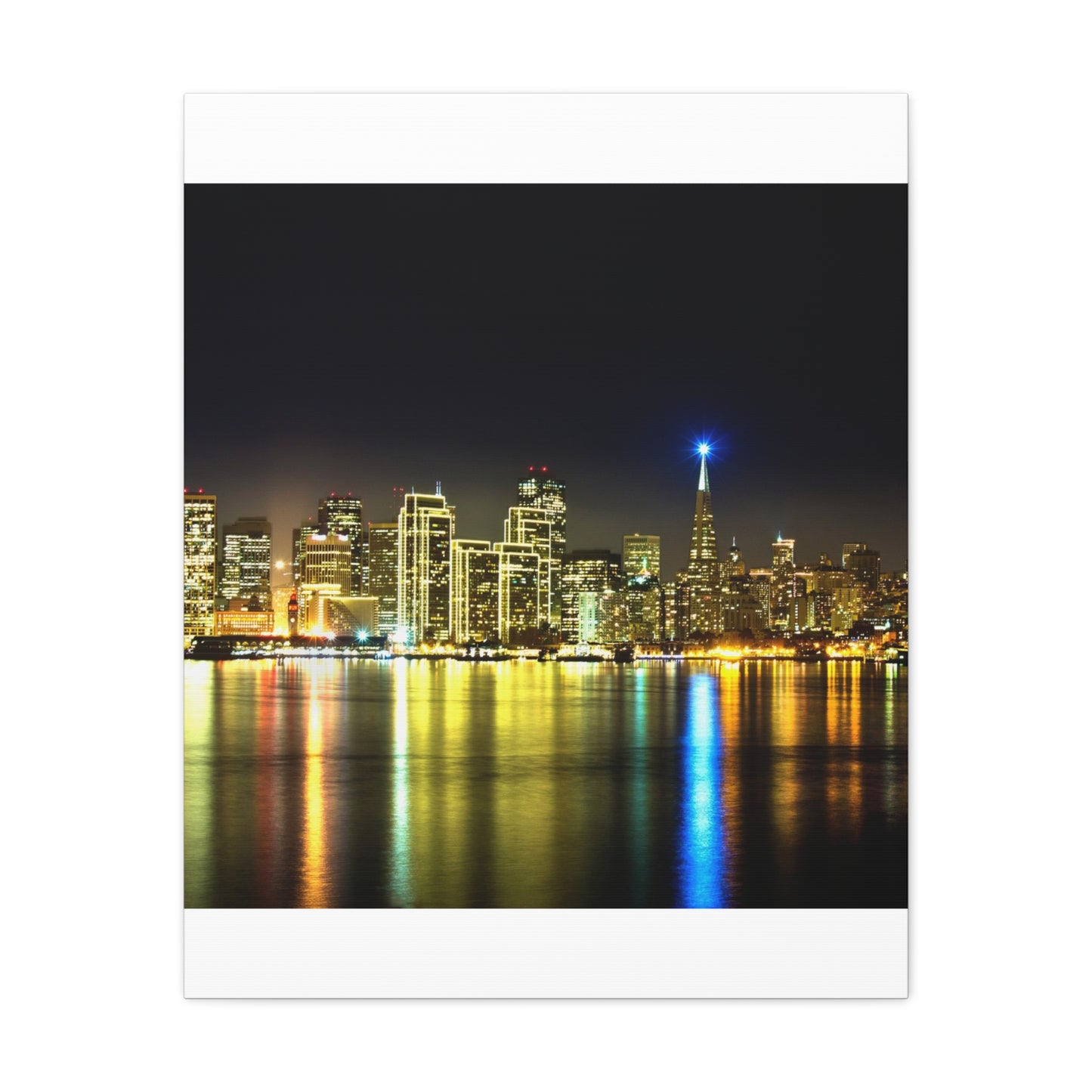 San Francisco Night Skyline Matte Canvas Print — Stretched 1.25"