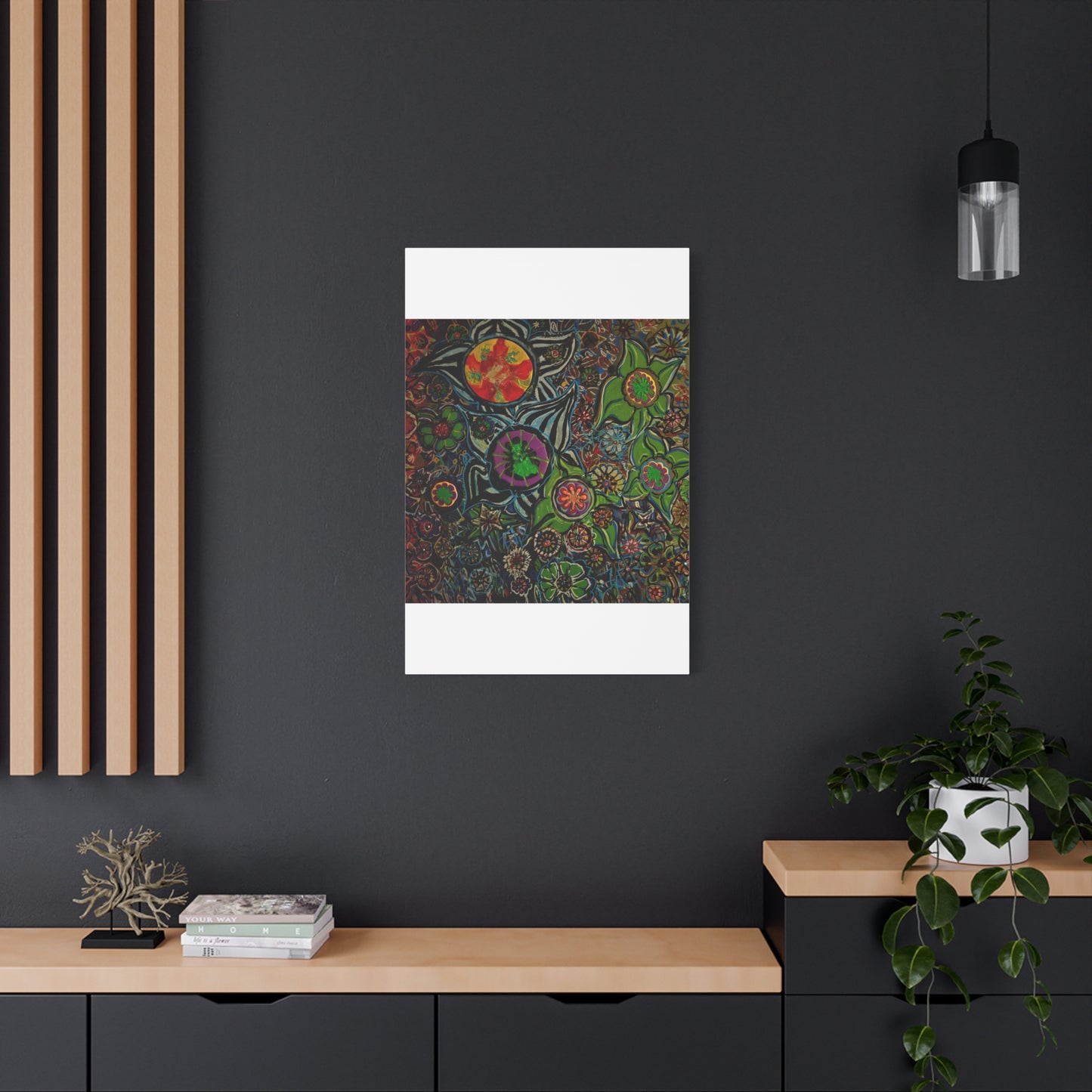 Urban_gardening-03 - Psychedelic Floral Canvas Print — Vibrant Abstract Garden Wall Art