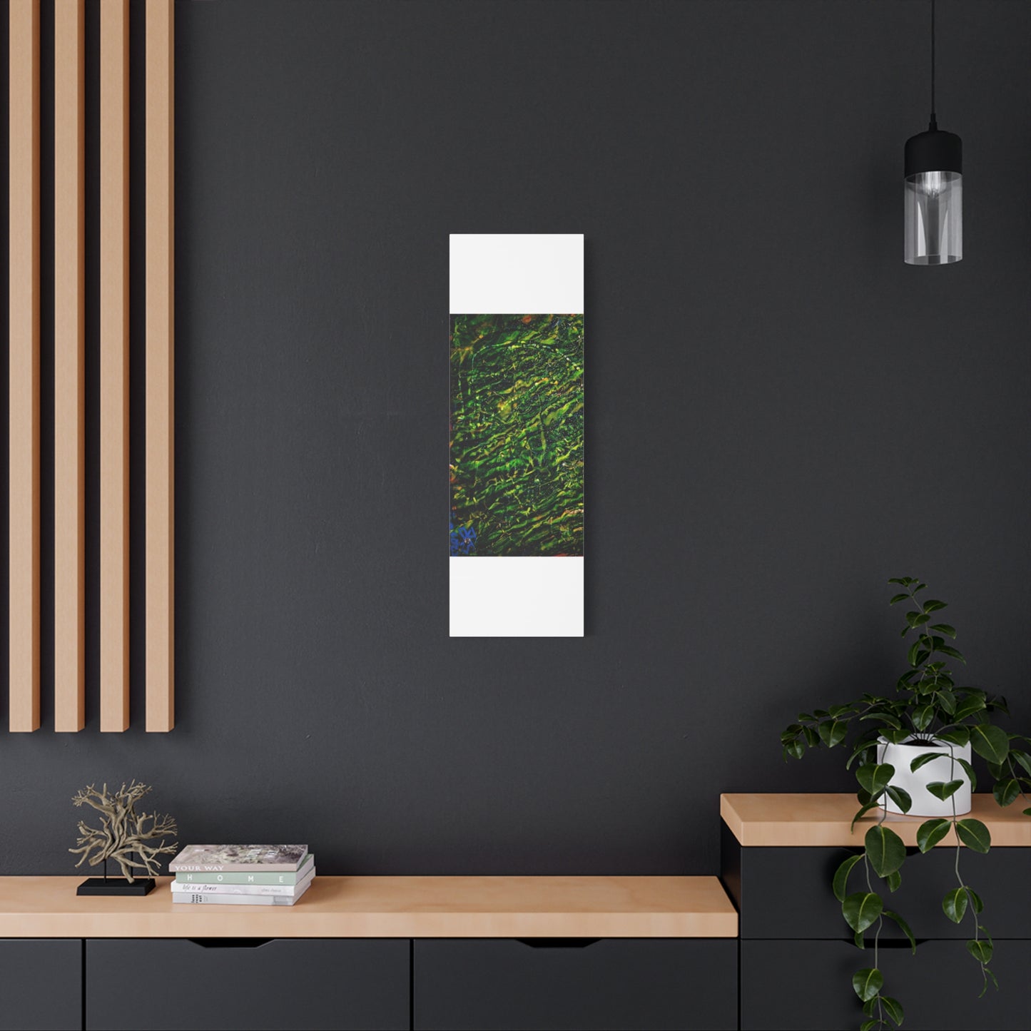 Confessions - Abstract Green Texture Canvas - Matte Stretched Wall Art
