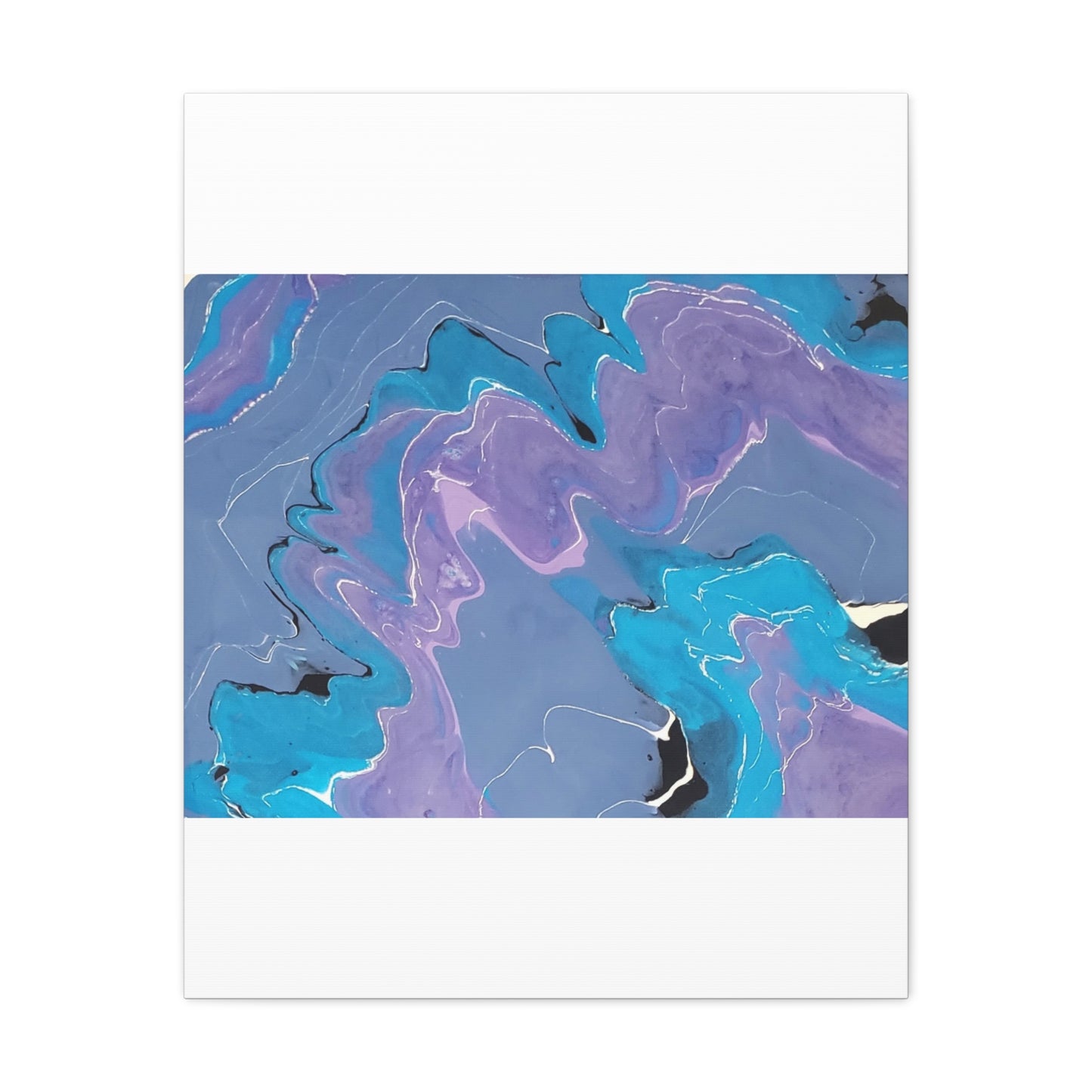 Abstract Blue & Purple Fluid Art Canvas - Matte Stretched Wall Art