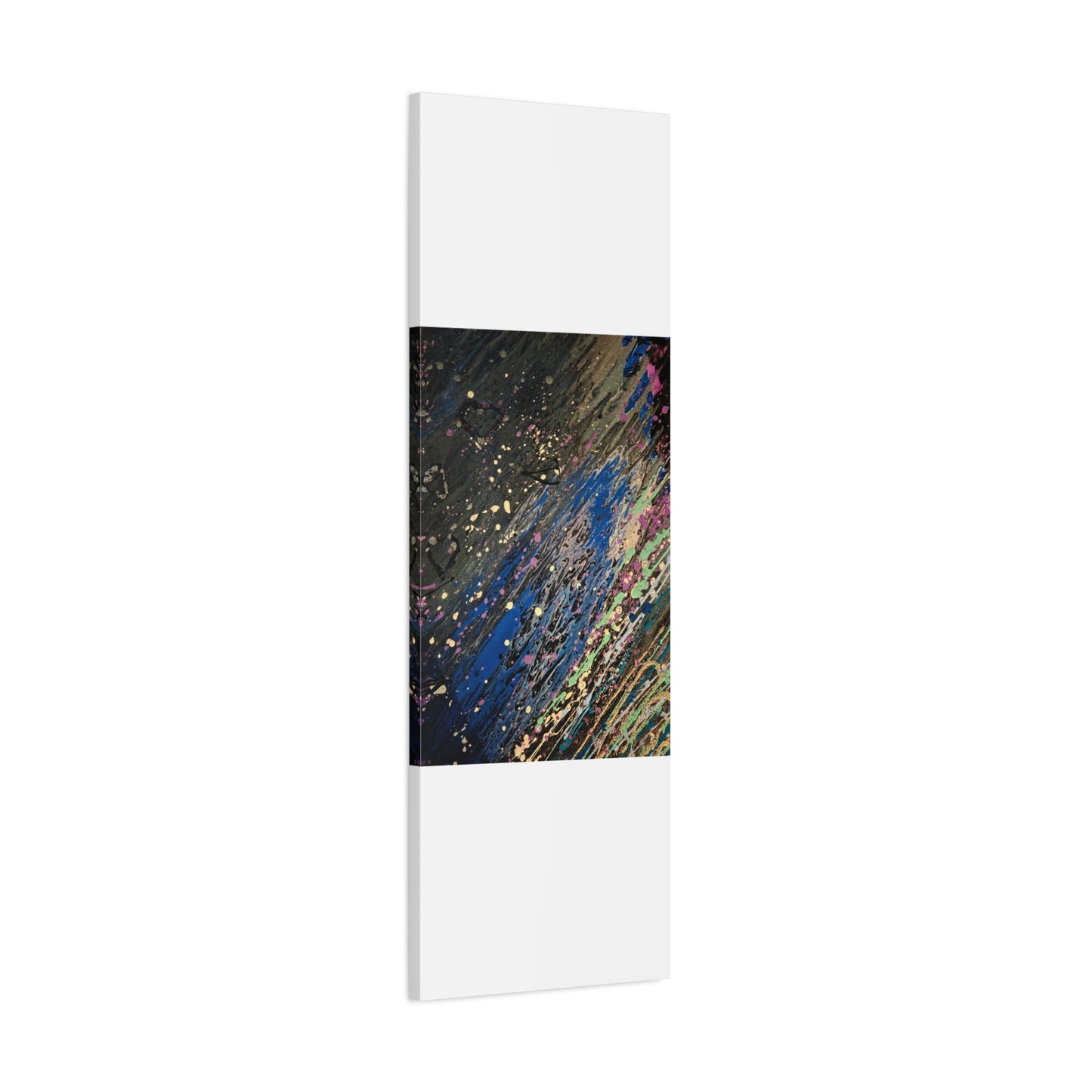 Abstract Splatter Matte Canvas Print — Colorful Fluid Art Wall Decor, Stretched 1.25"