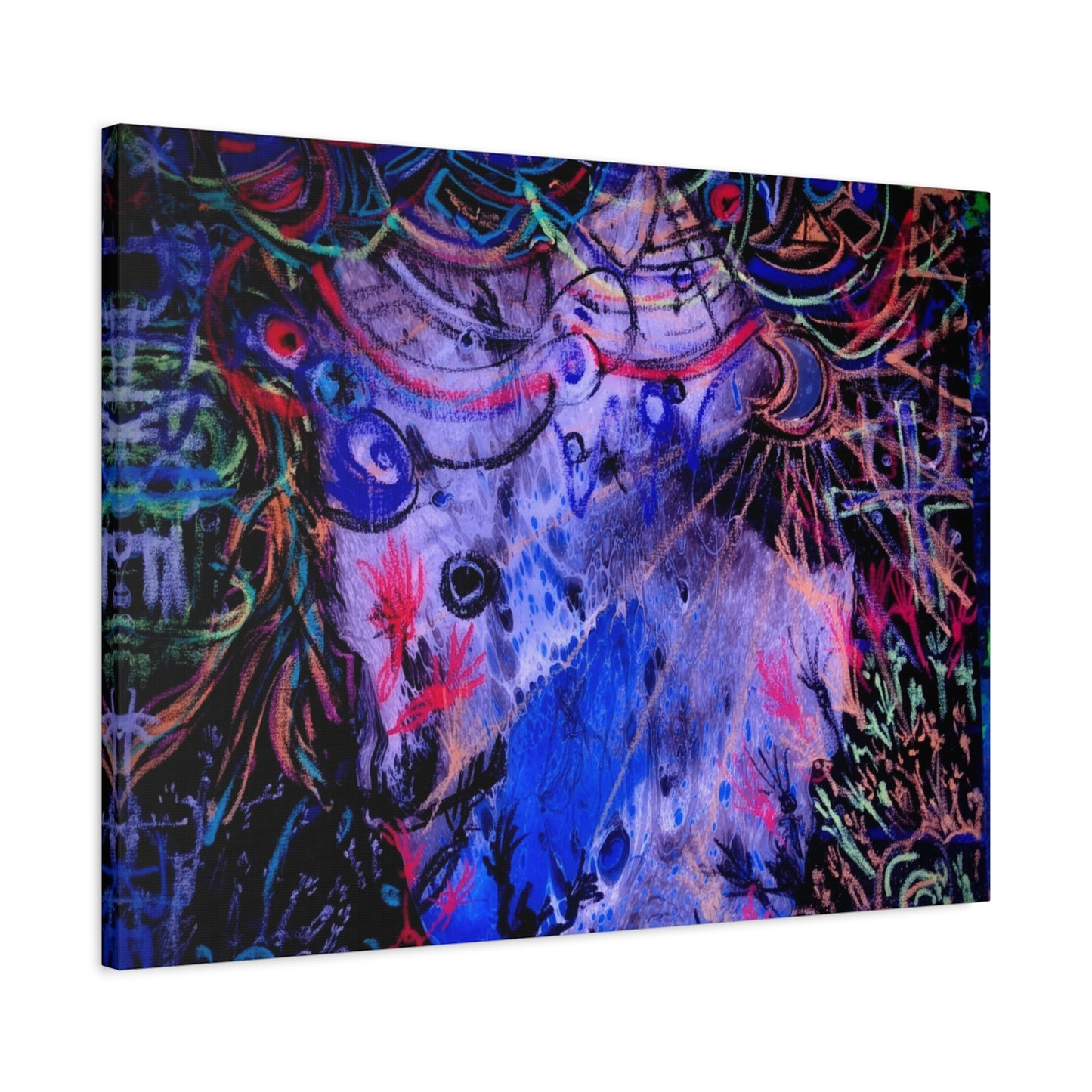 soul_extractions - Abstract Neon Canvas Art - Vibrant Psychedelic Wall Decor