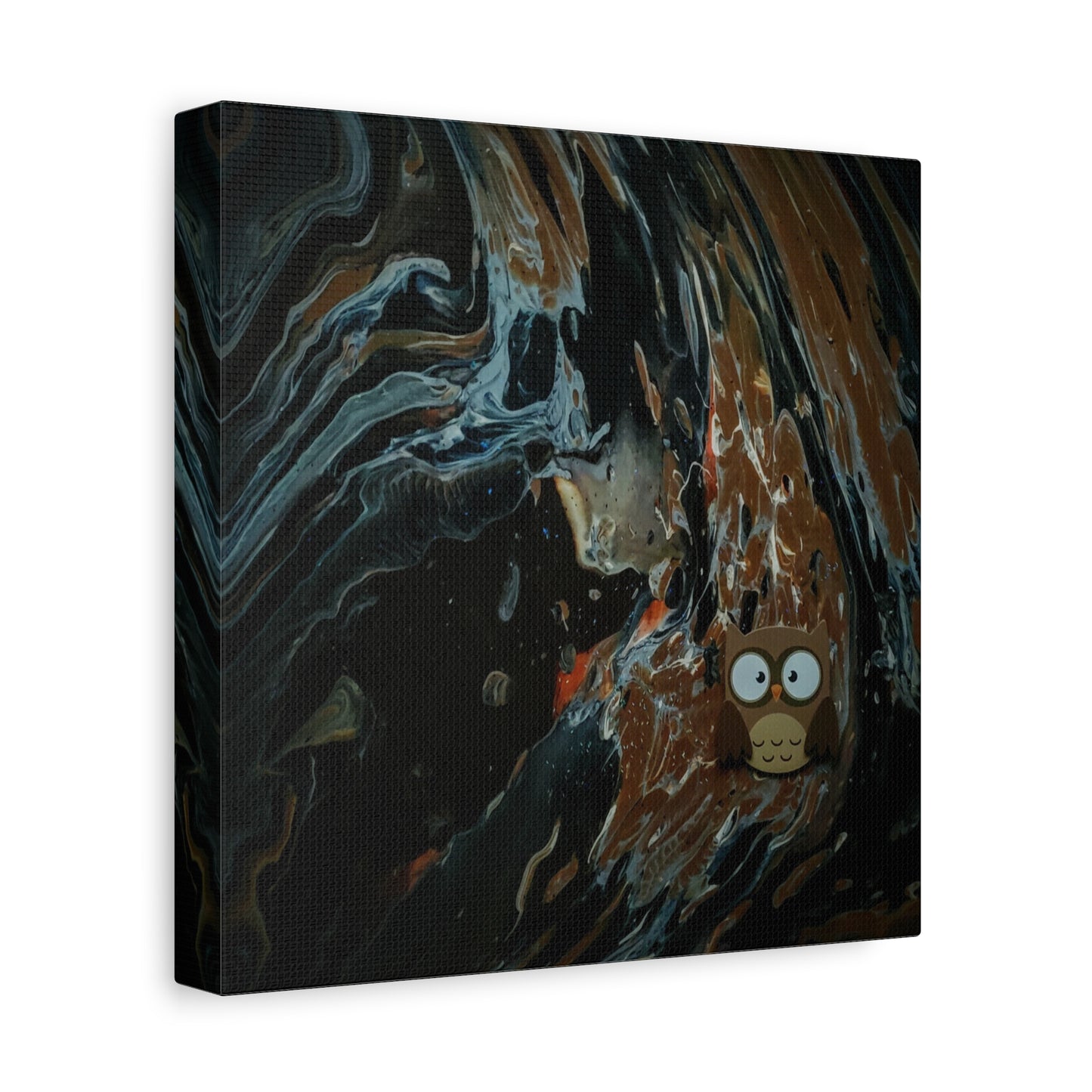 Abstract Swirl Owl Matte Canvas Print