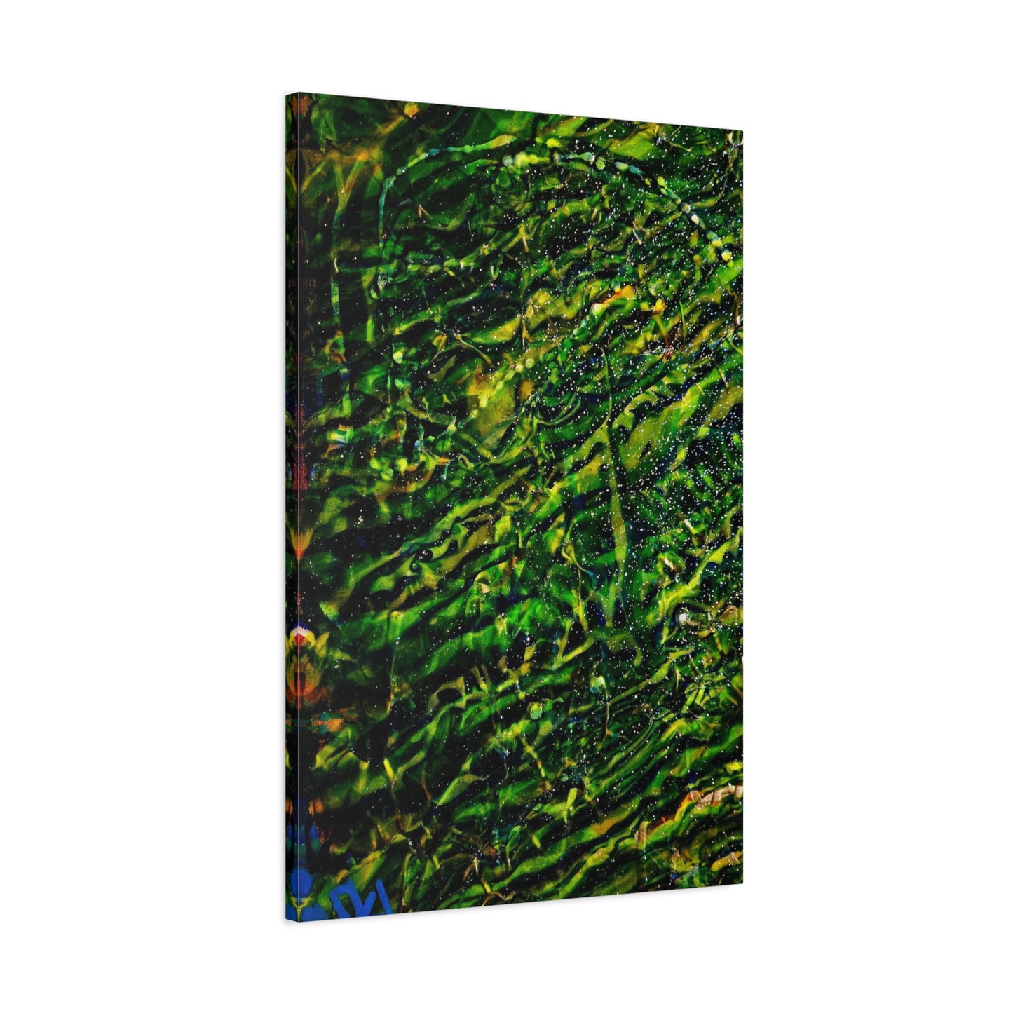 Confessions - Abstract Green Texture Canvas - Matte Stretched Wall Art