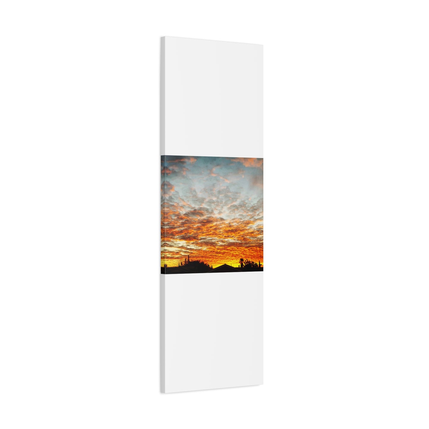 Sunset Sky Canvas Print — Orange Cloudscape Matte Stretched Wall Art