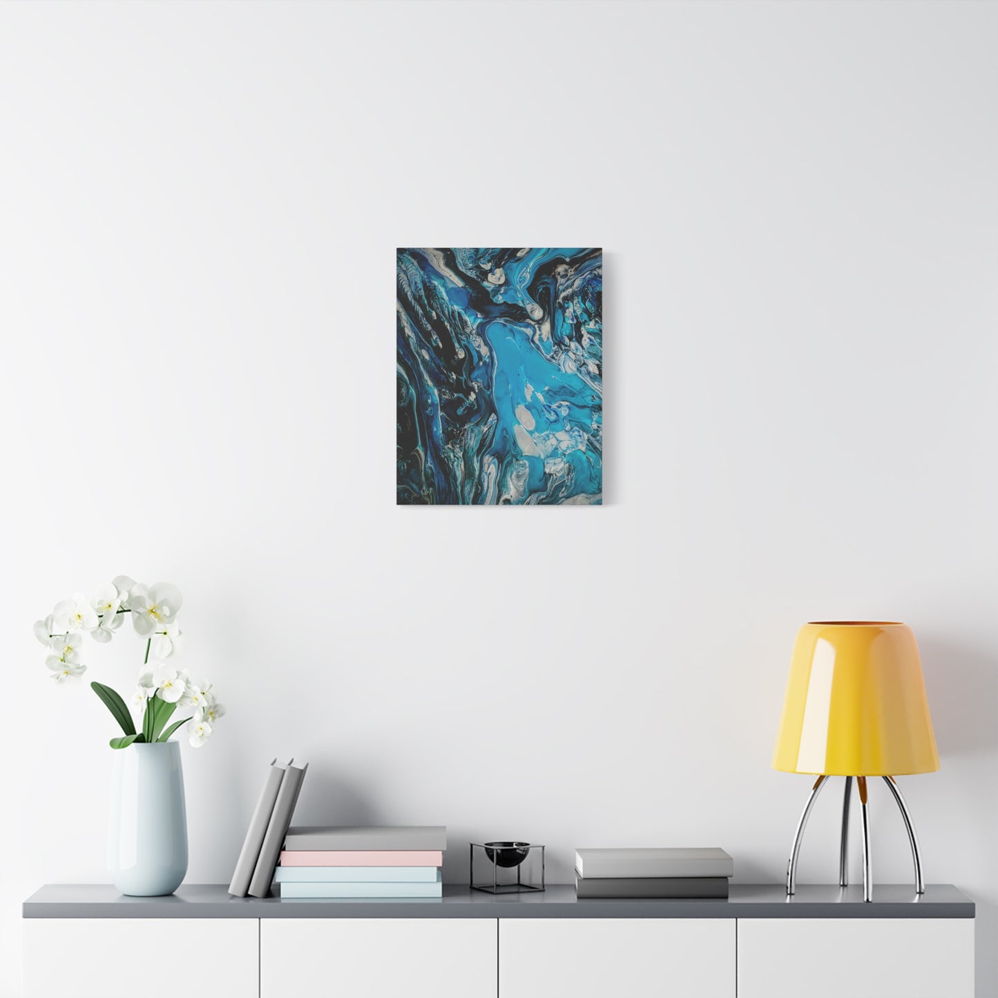 Blue Ocean Abstract Matte Canvas Print — Stretched Wall Art