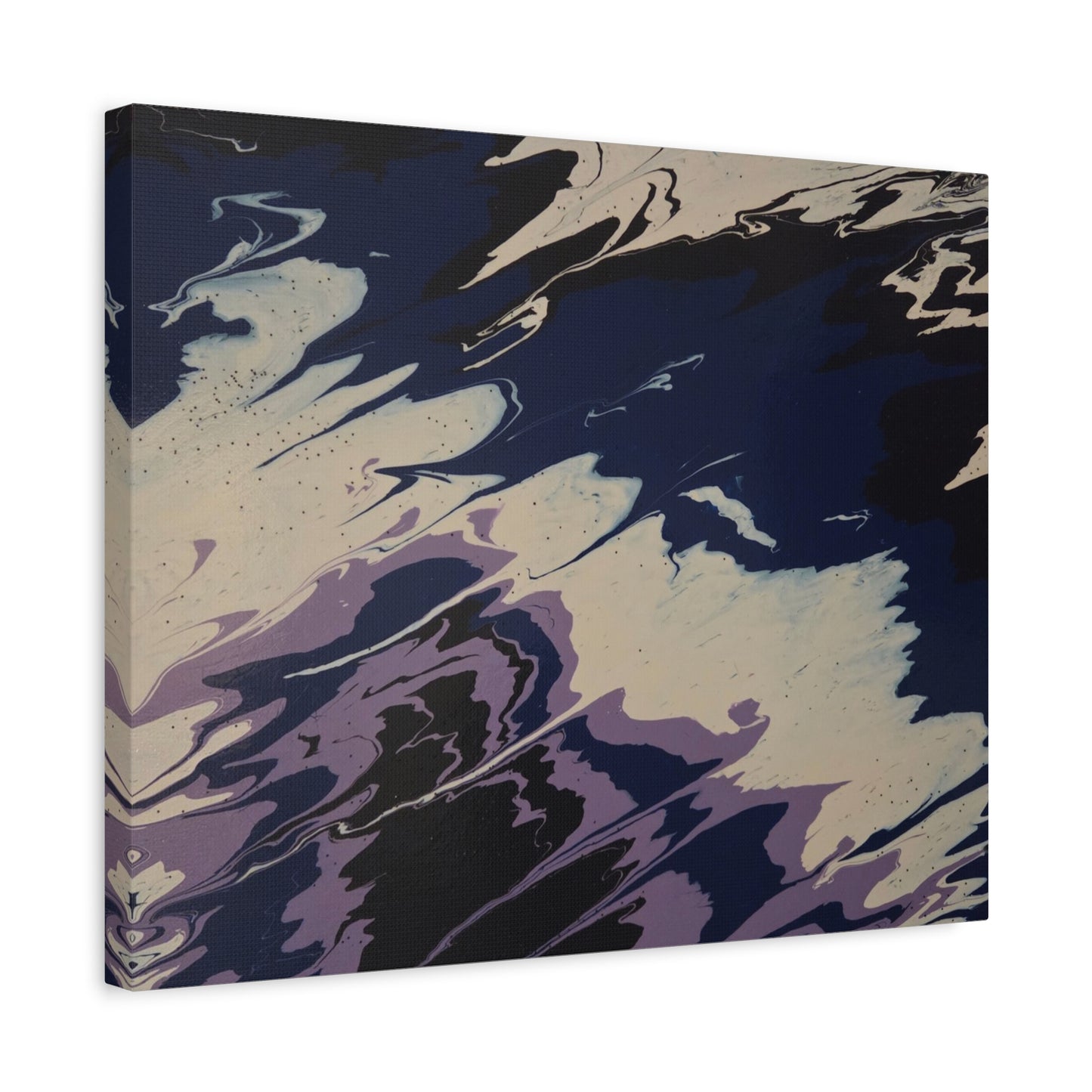 Abstract Navy & Lavender Wave Matte Stretched Canvas (1.25")